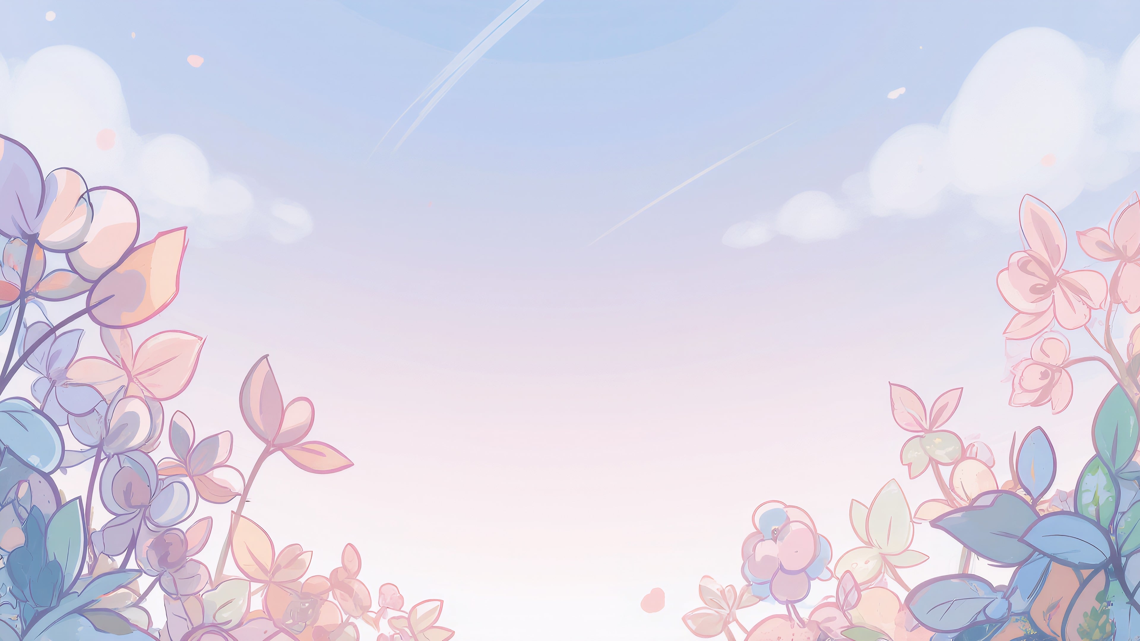 Fondos de pantalla Aesthetic landscape of the sky with flowers