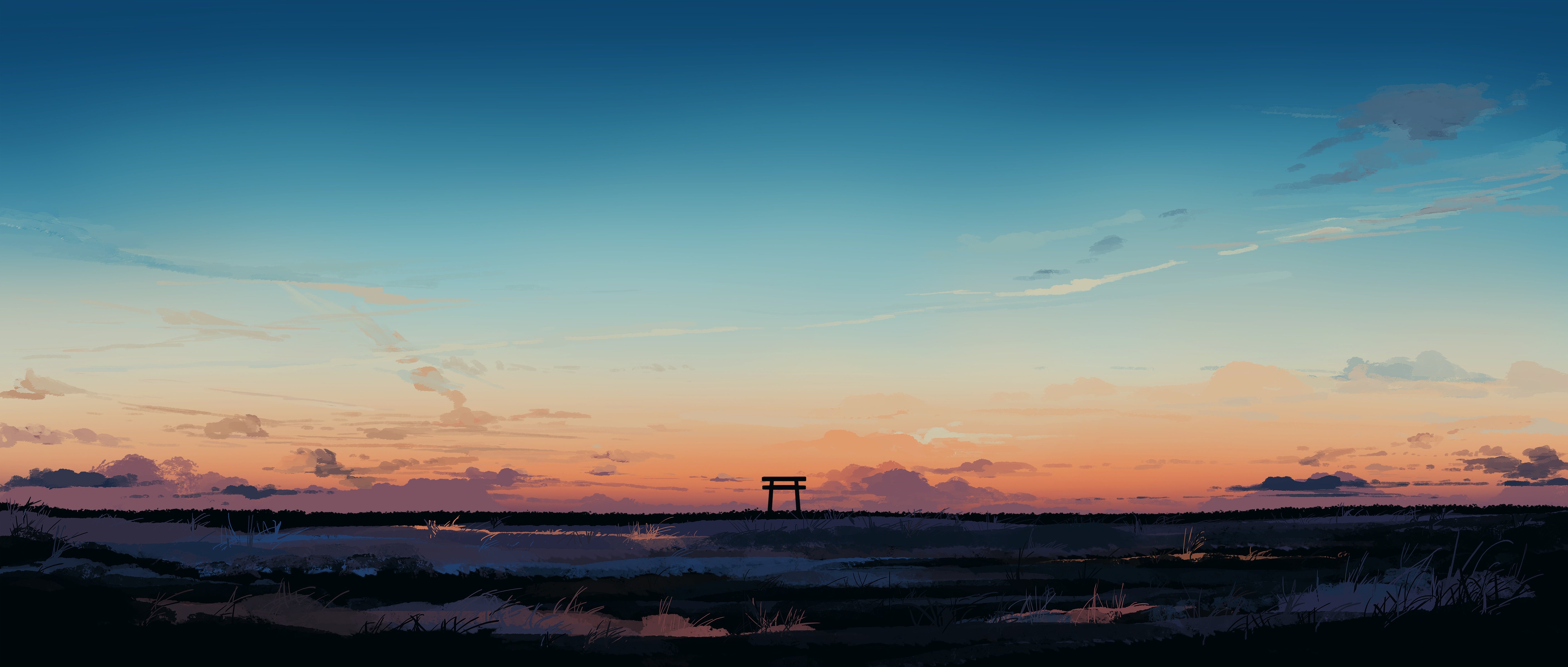 Fondos de pantalla Landscape anime sunset digital art