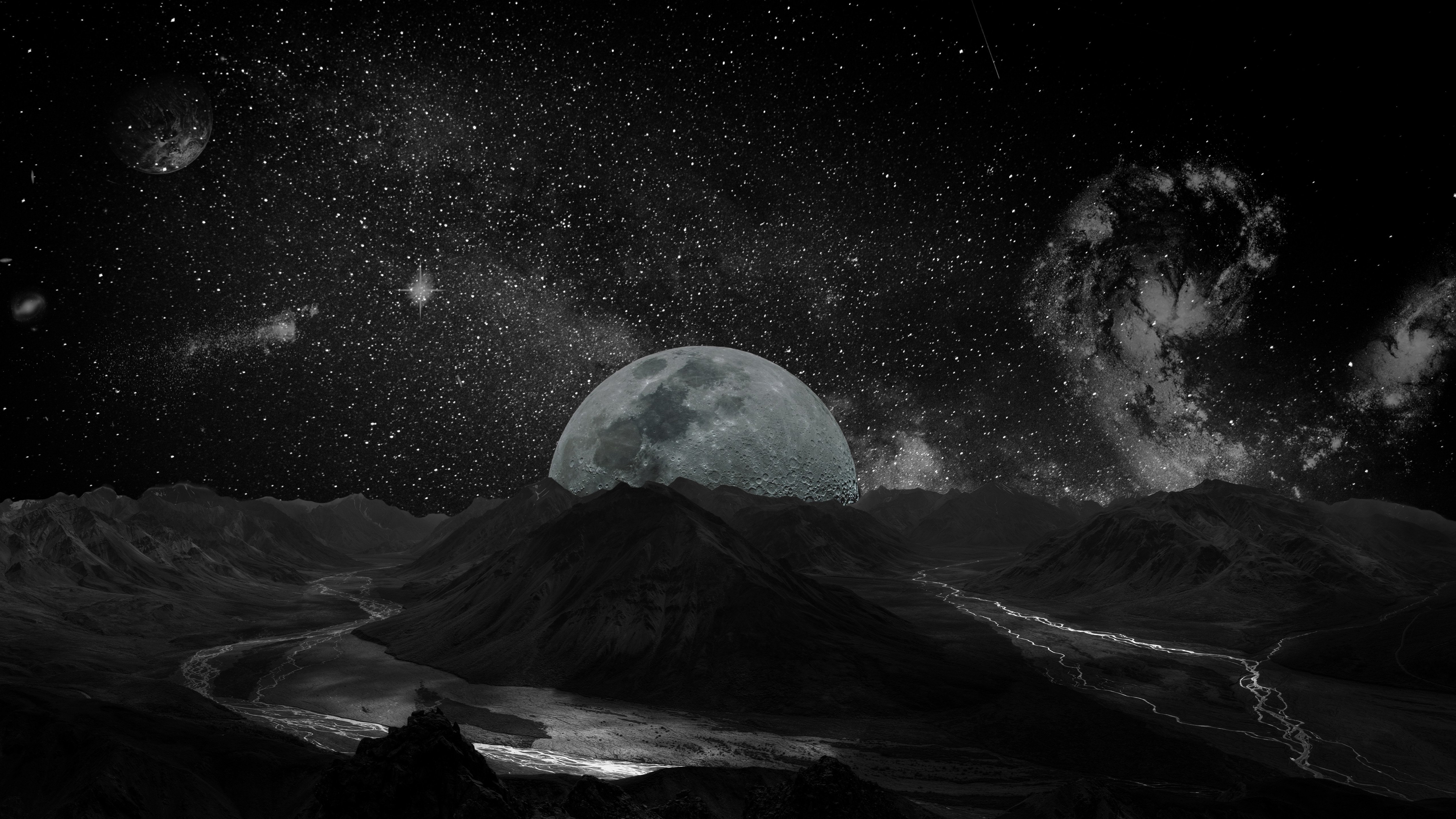Fondos de pantalla Moon landscape seen from planet