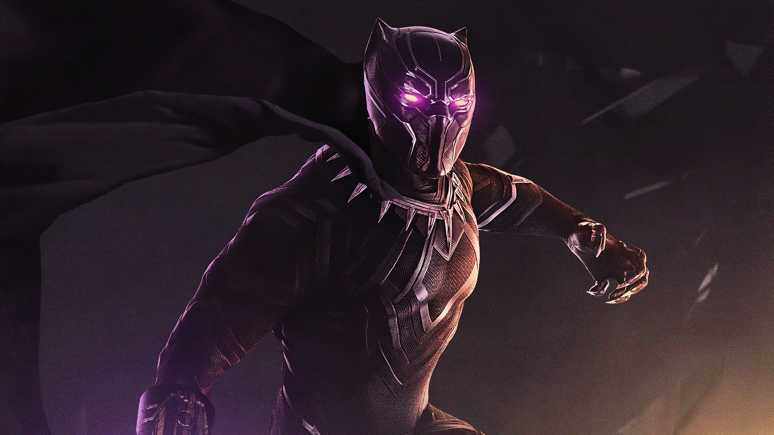 Wallpaper Black Panther purple eyes