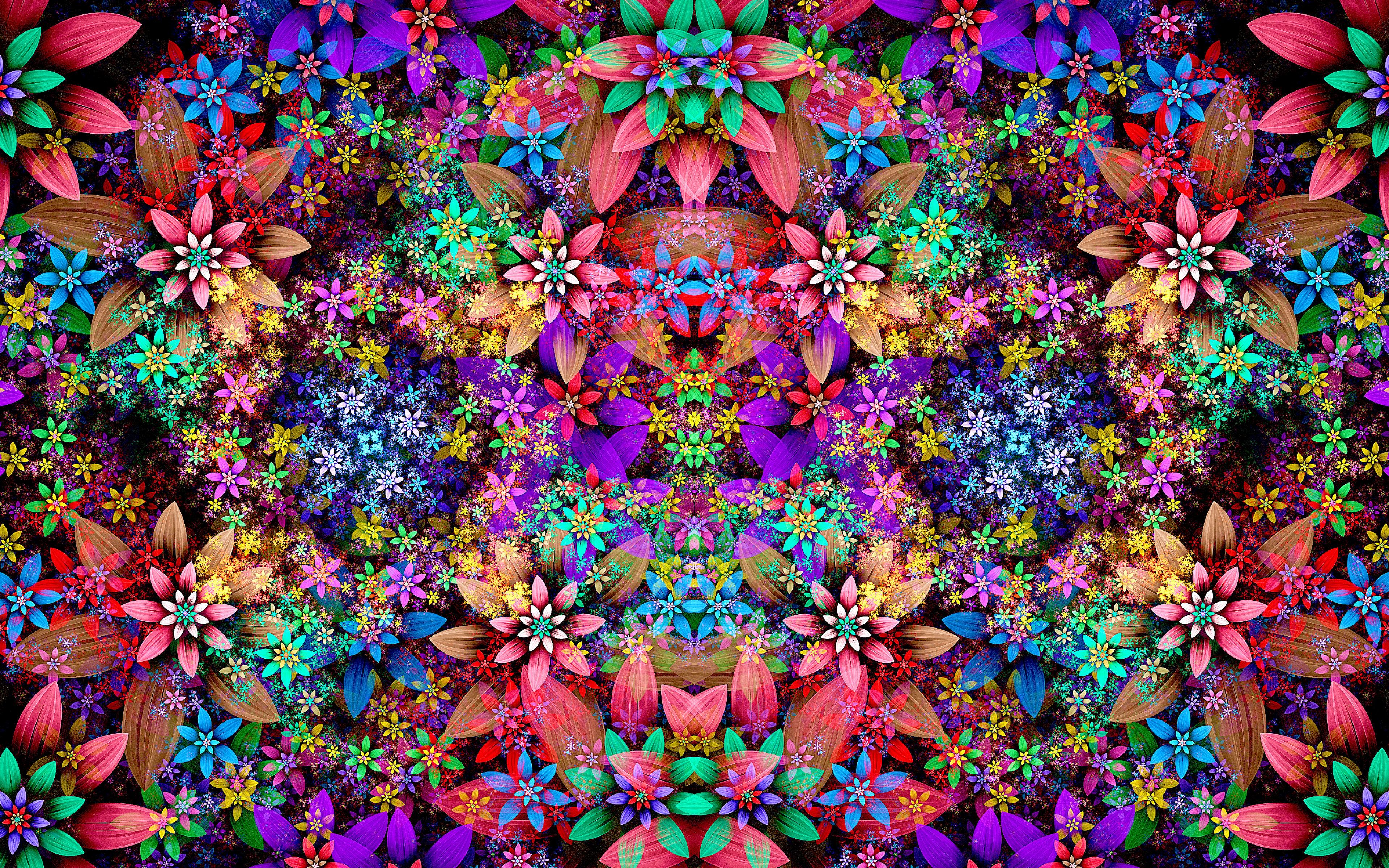 Wallpaper Flower Pattern of colors