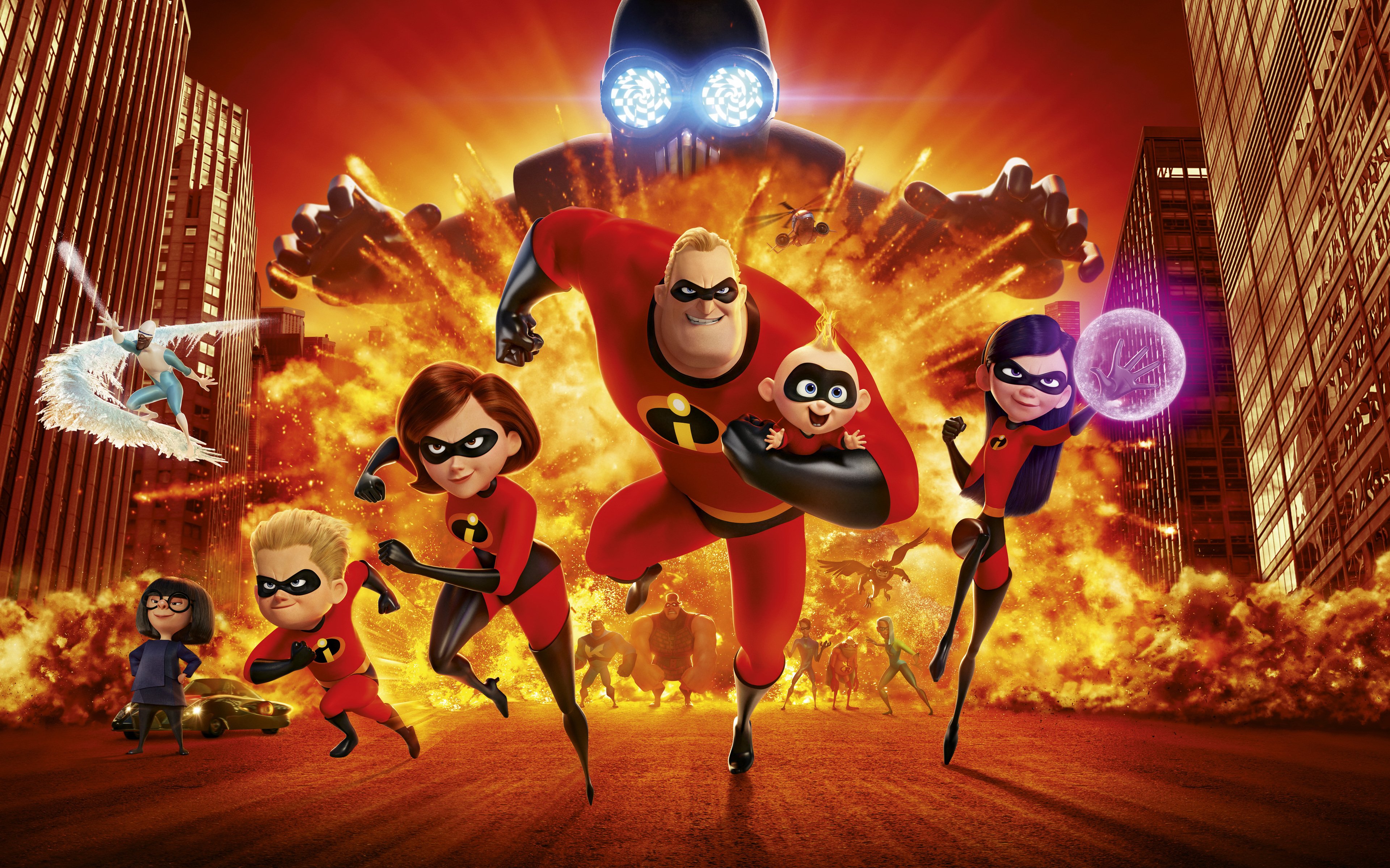 Wallpaper Characters from The incredibles in battle