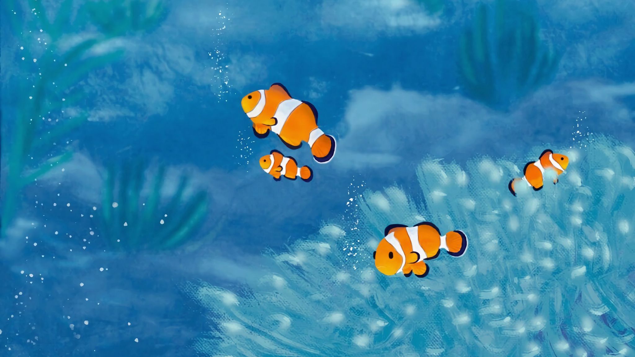 Wallpaper Clownfish digital art