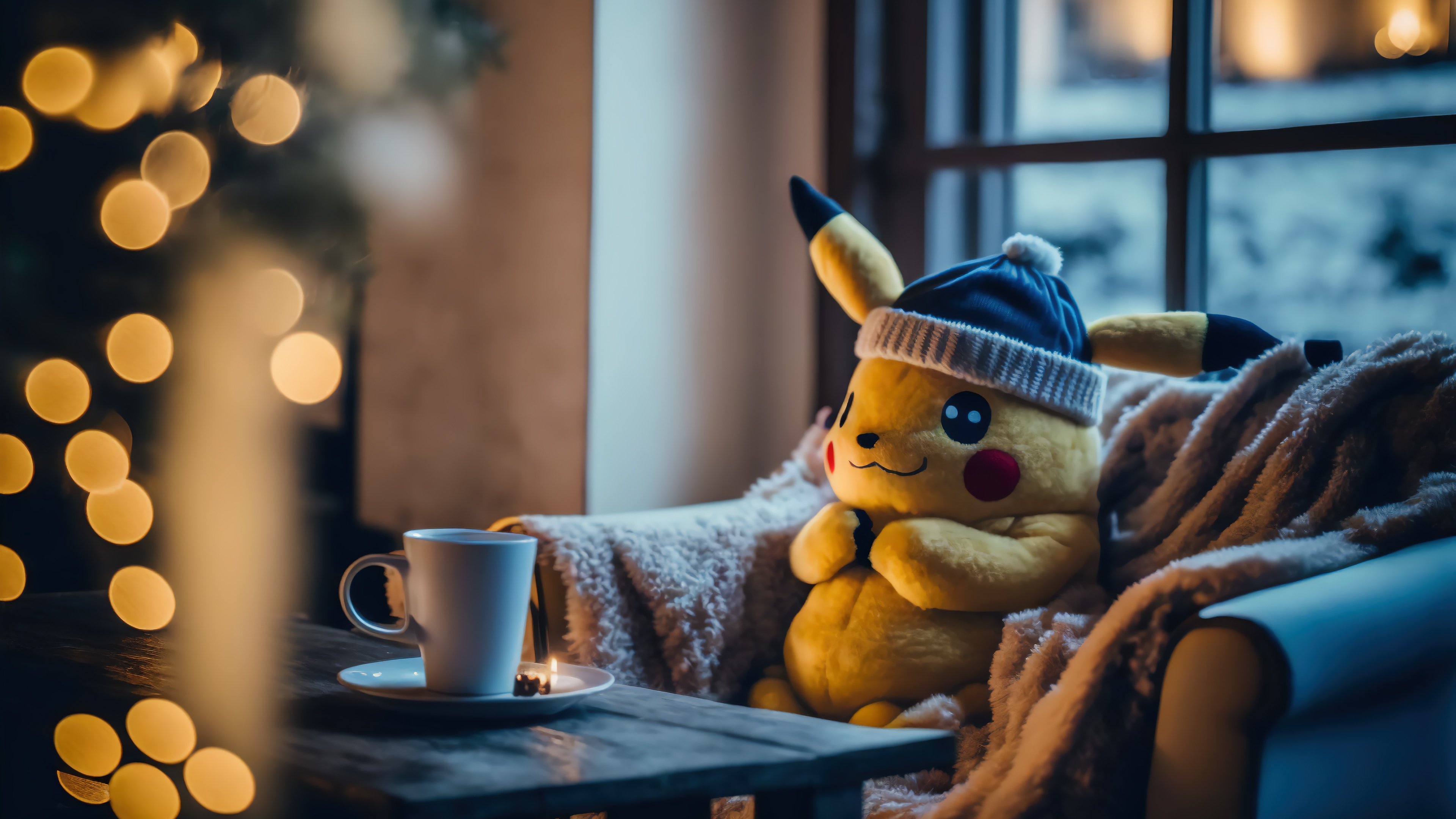 Wallpaper Pikachu at christmas