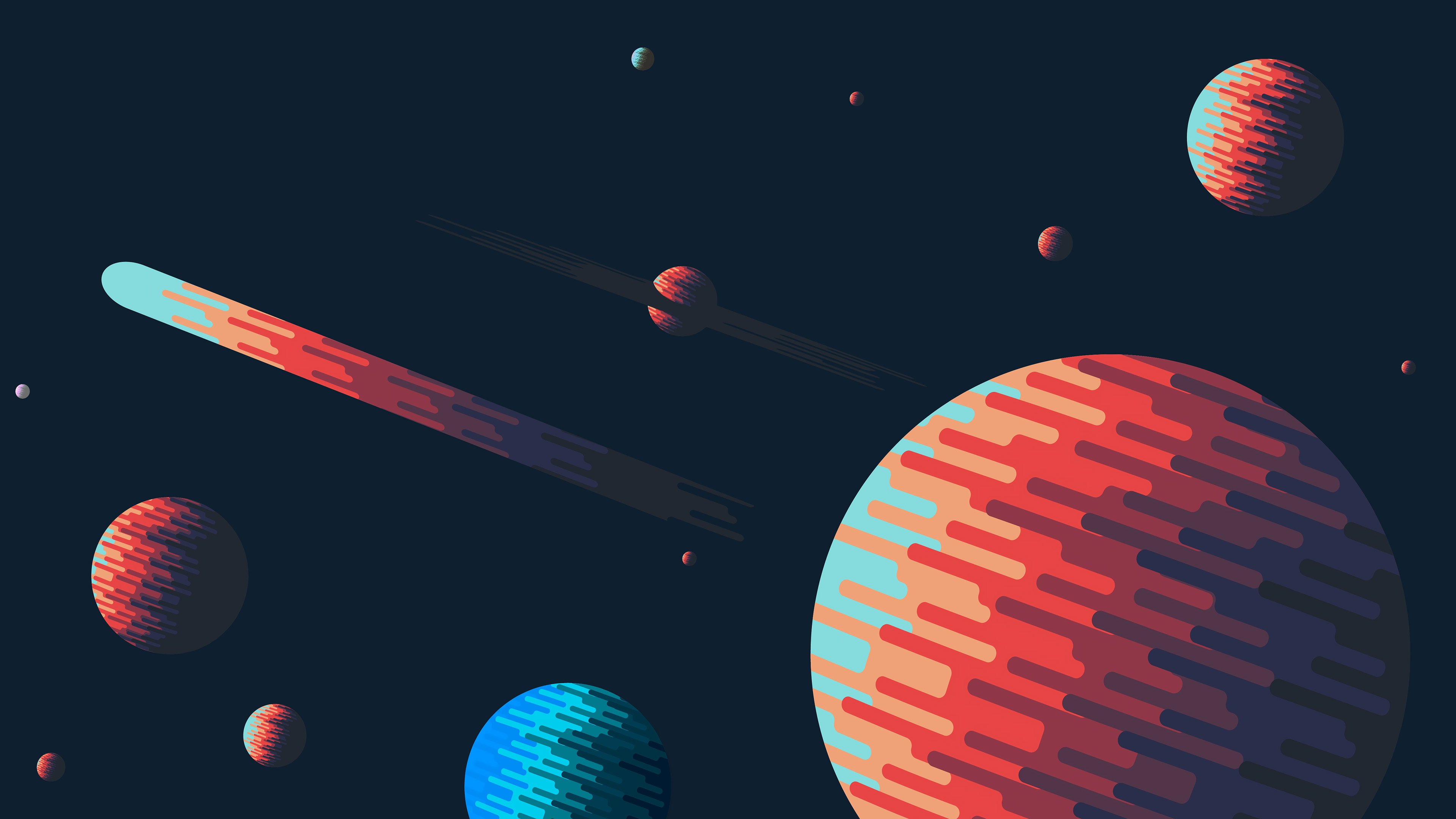 Wallpaper Planets Abstract Digital Art
