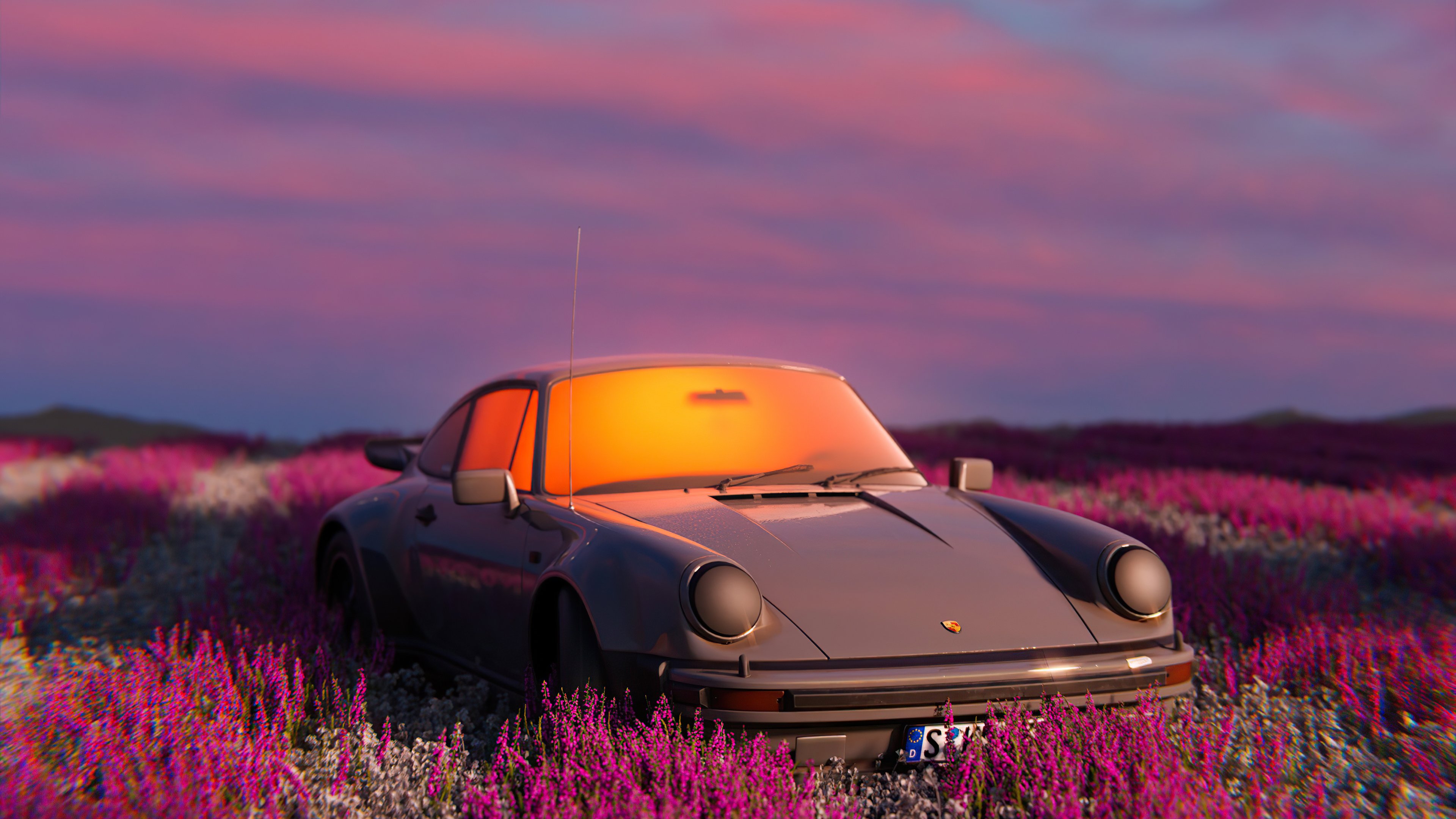 Wallpaper Porsche in nature Digital Art