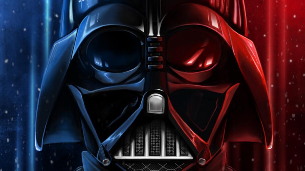 Darth Vader con luces azules y rojas Fondo de pantalla ID:6523