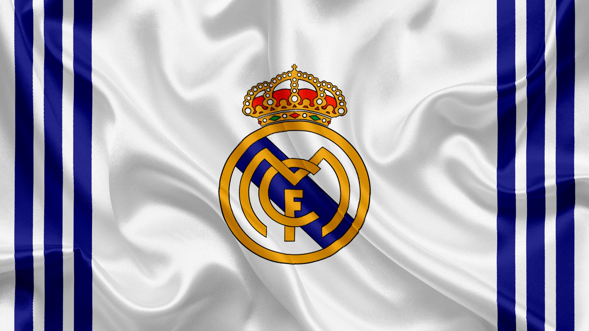 Real Madrid Logo In Flag Wallpaper 2k Quad Hd Id 3939