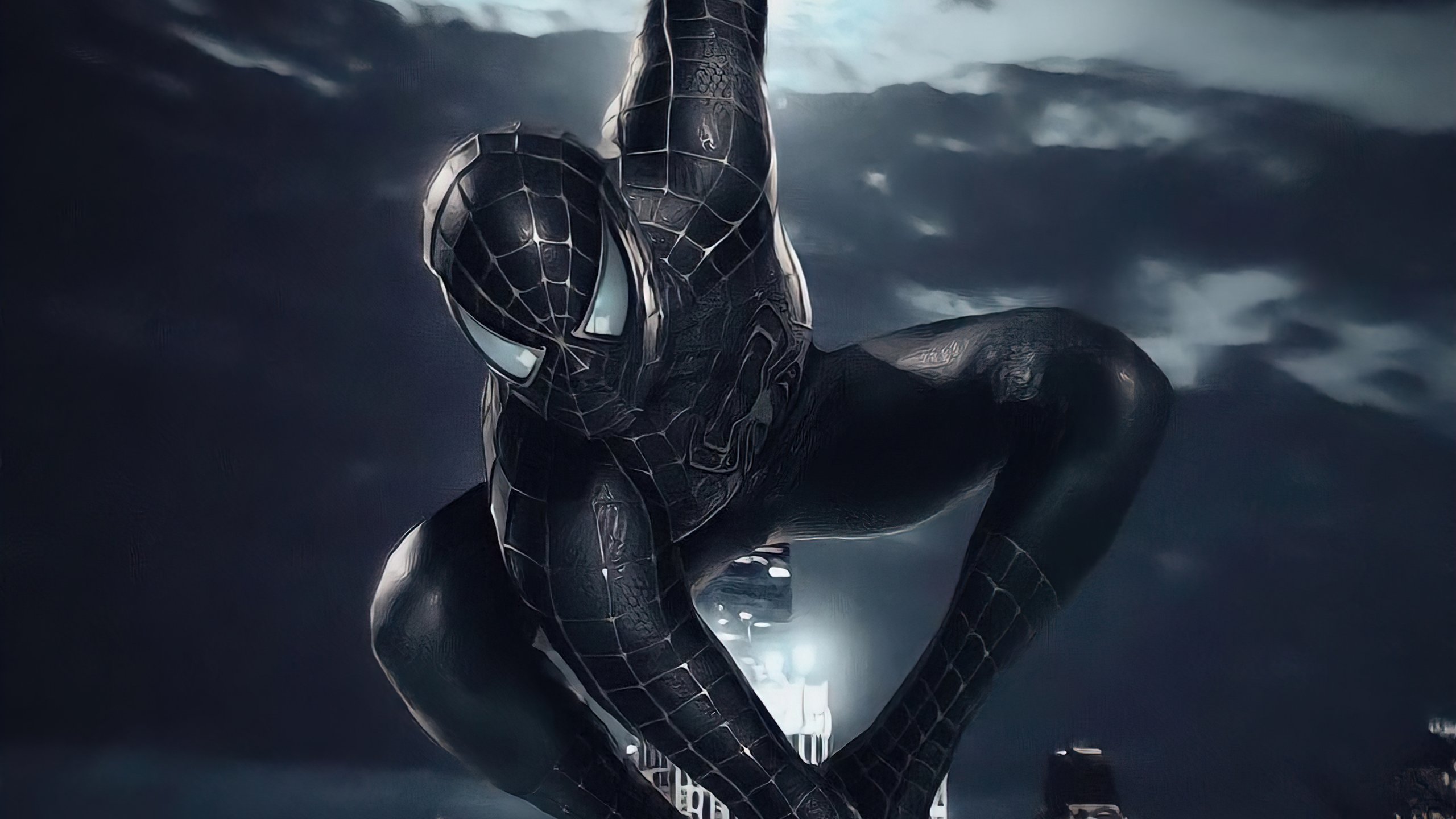 Spider Man con traje negro Fondo de pantalla 4k HD ID:7825