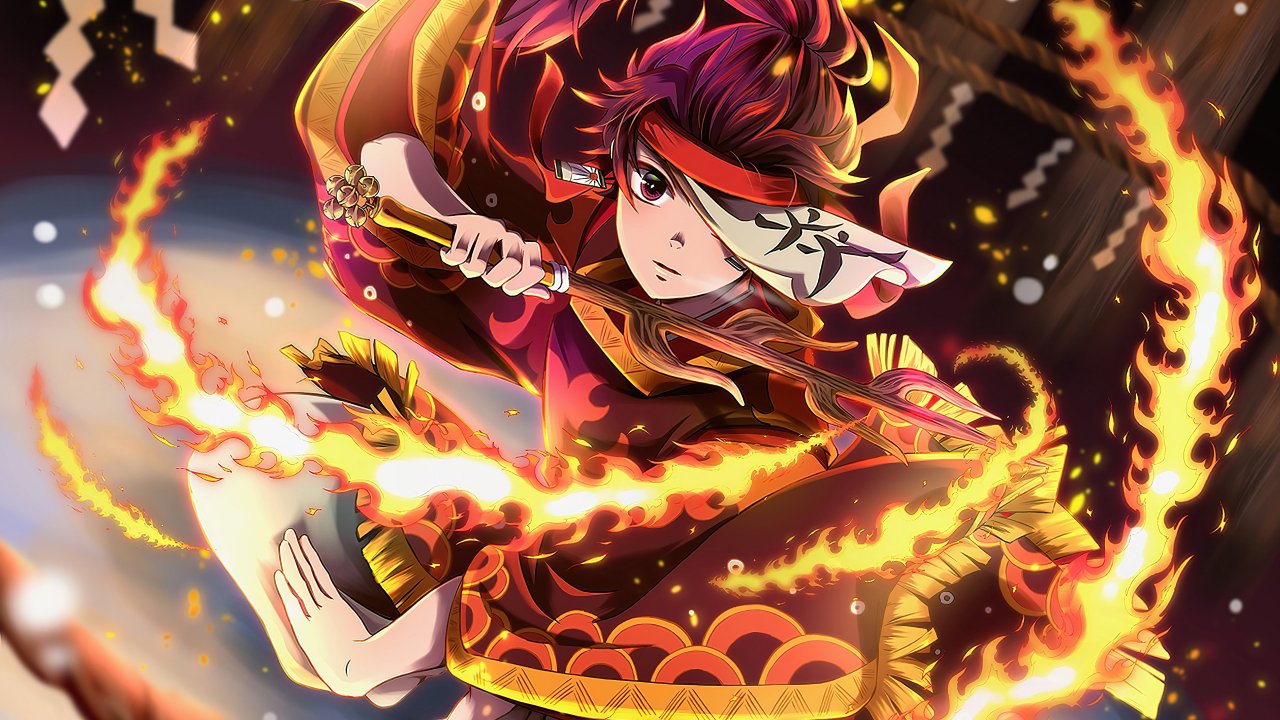 Tanjiro - Respiración del Sol, Danza del Dios del Fuego Anime Fondo de