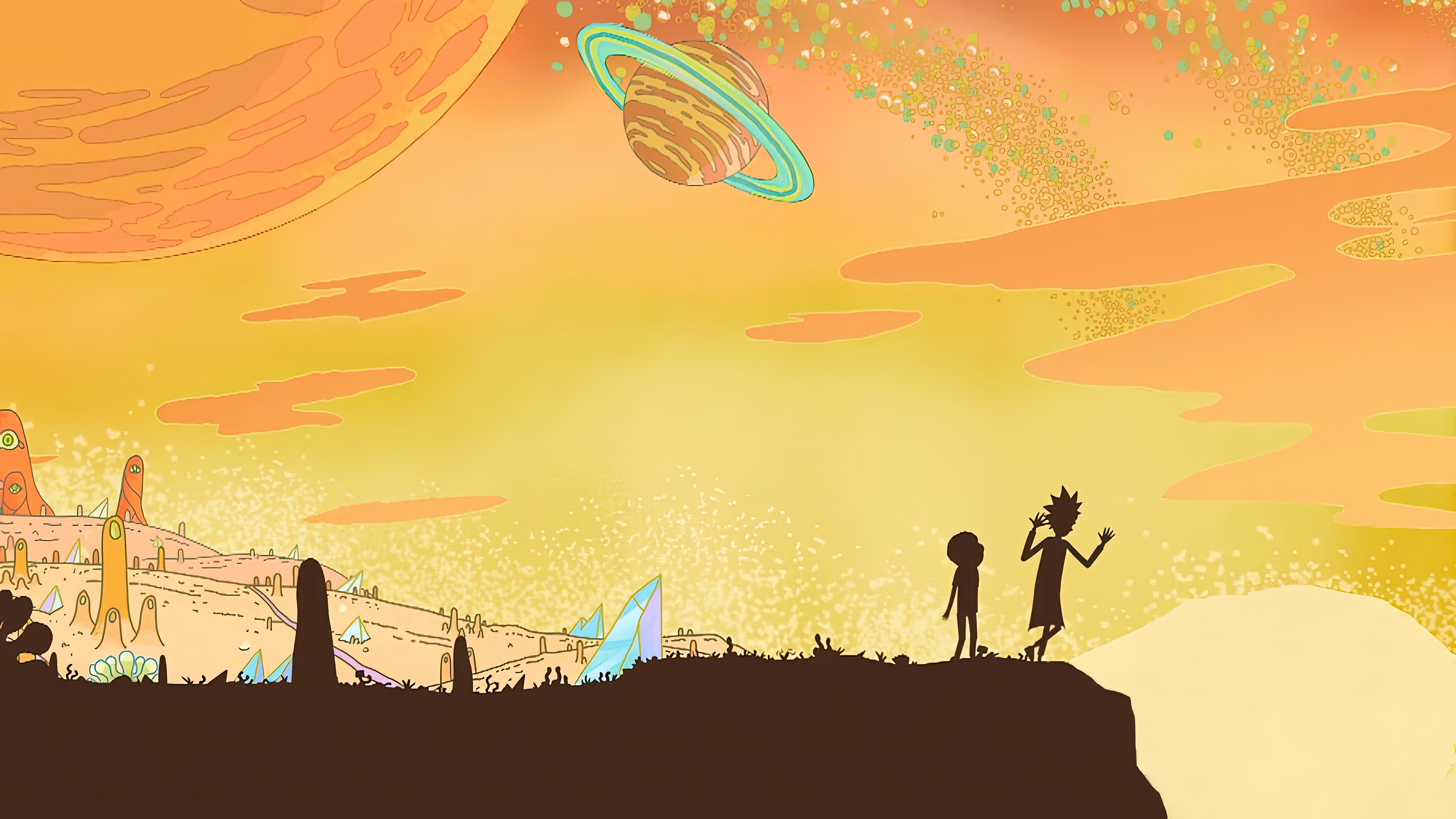 Wallpaper Rick and Morty in another planet