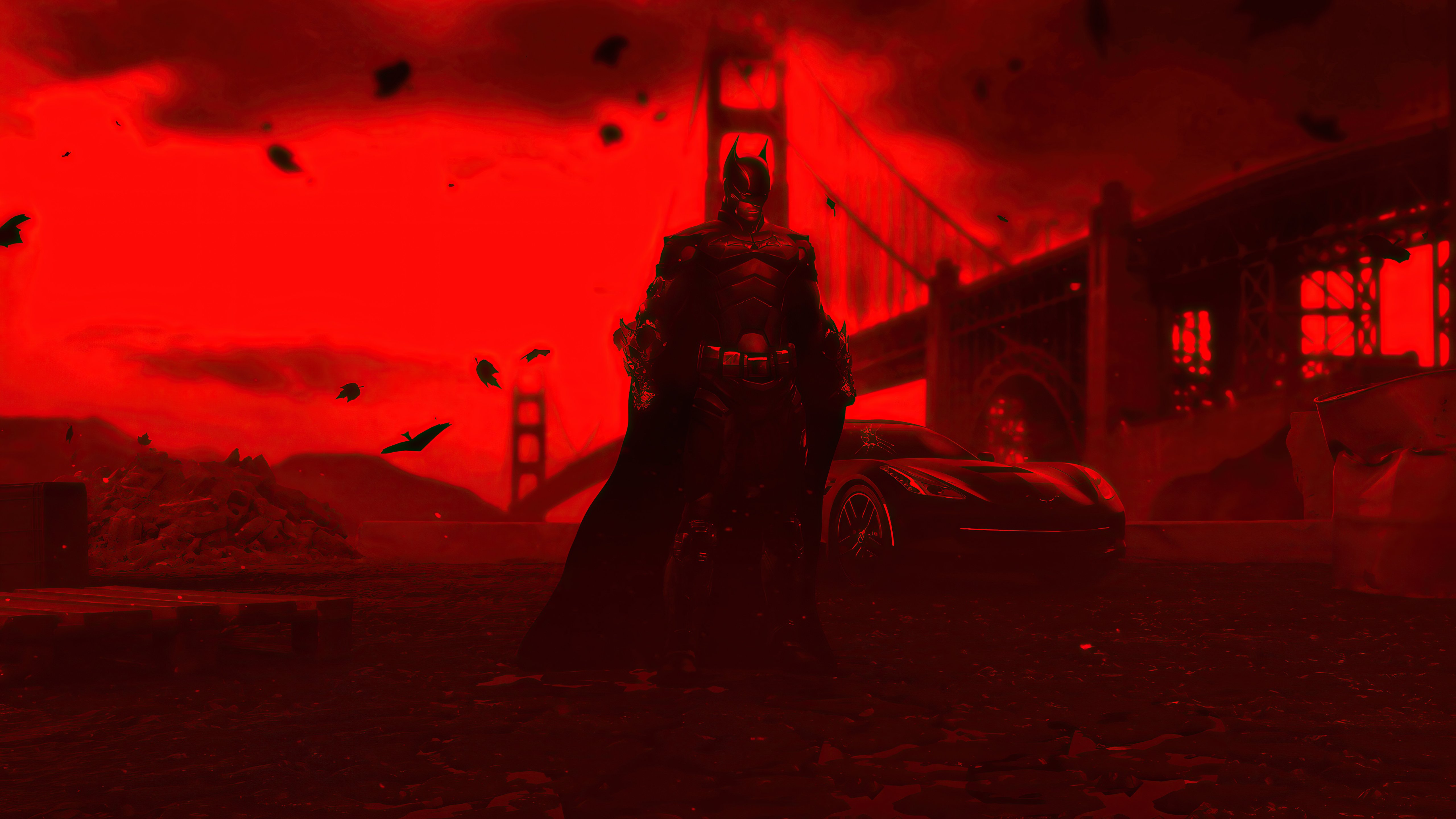 Fondos de pantalla Rojo es el nuevo color de Batman