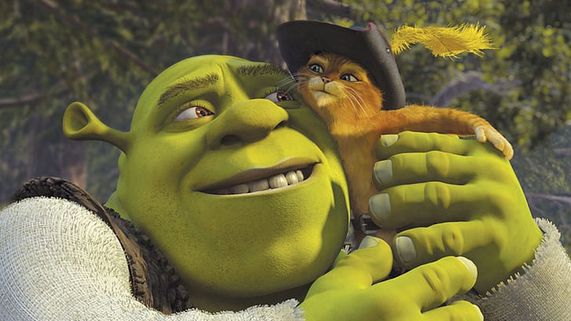 Wallpaper Shrek with Puss in boots