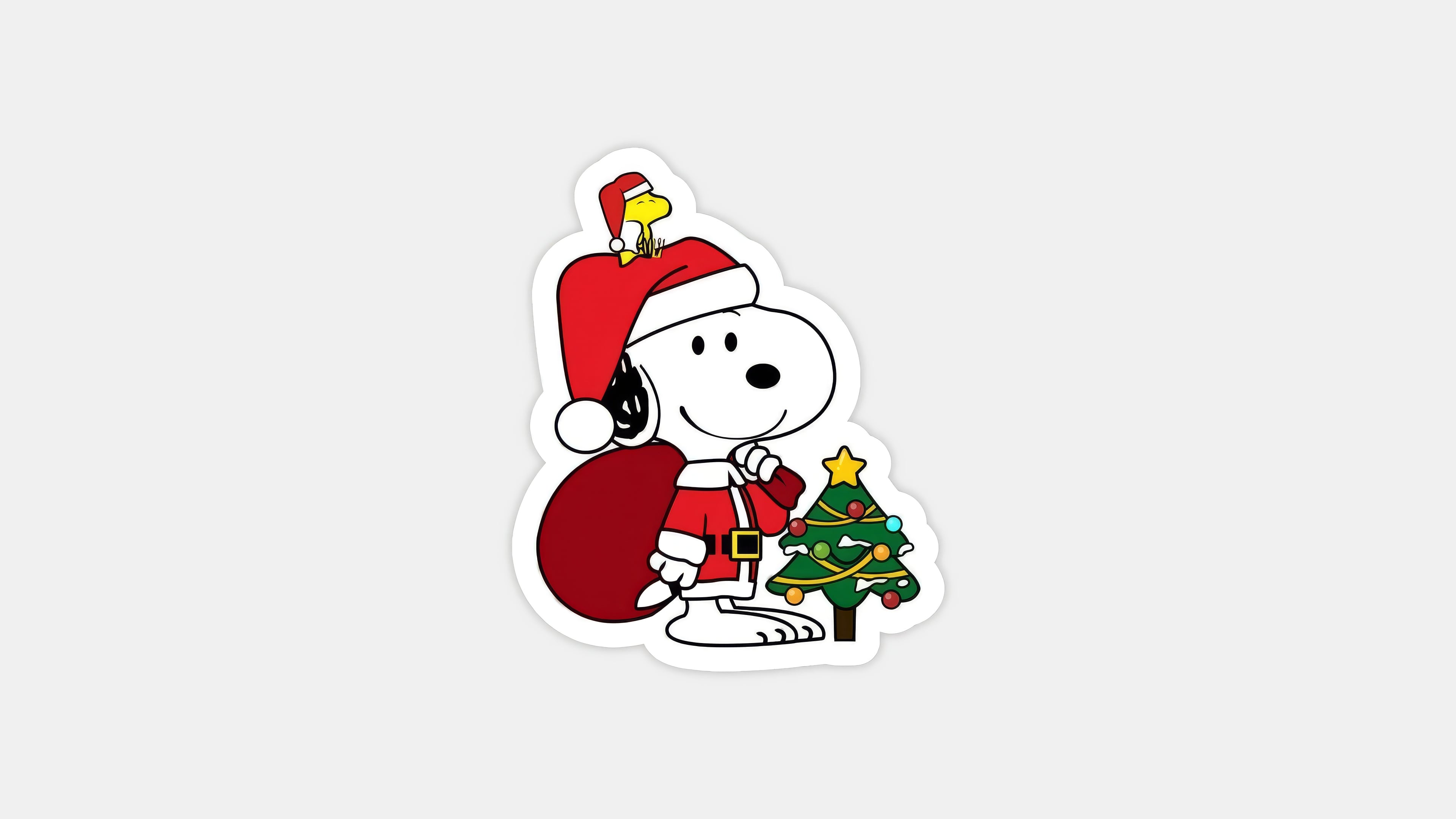 Fondos de pantalla Snoopy y Woodstock Emilio vestidos de Santa Claus