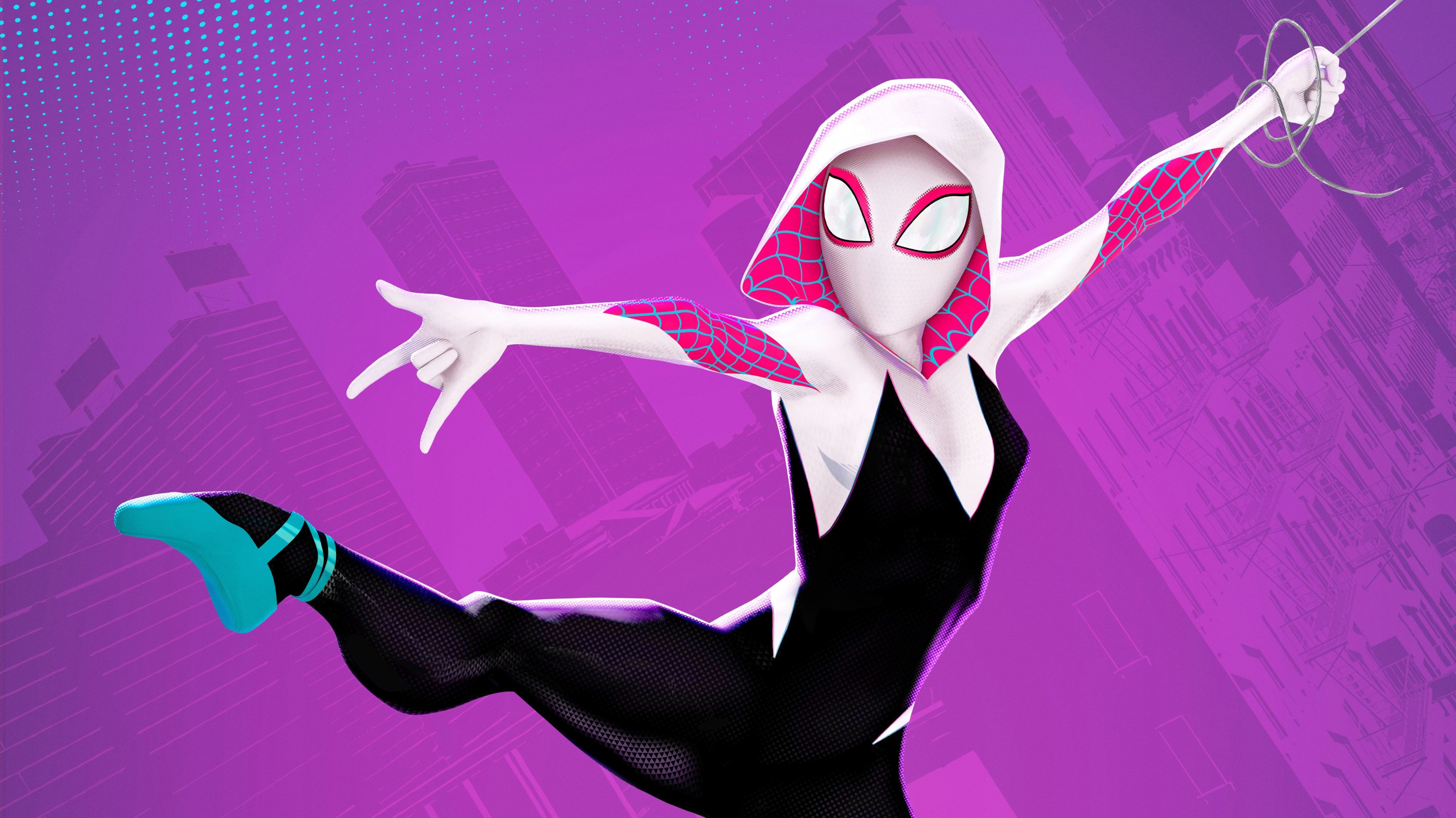 Wallpaper Spider Gwen Stacy in Spider-Man: Into the Spider-Verse.