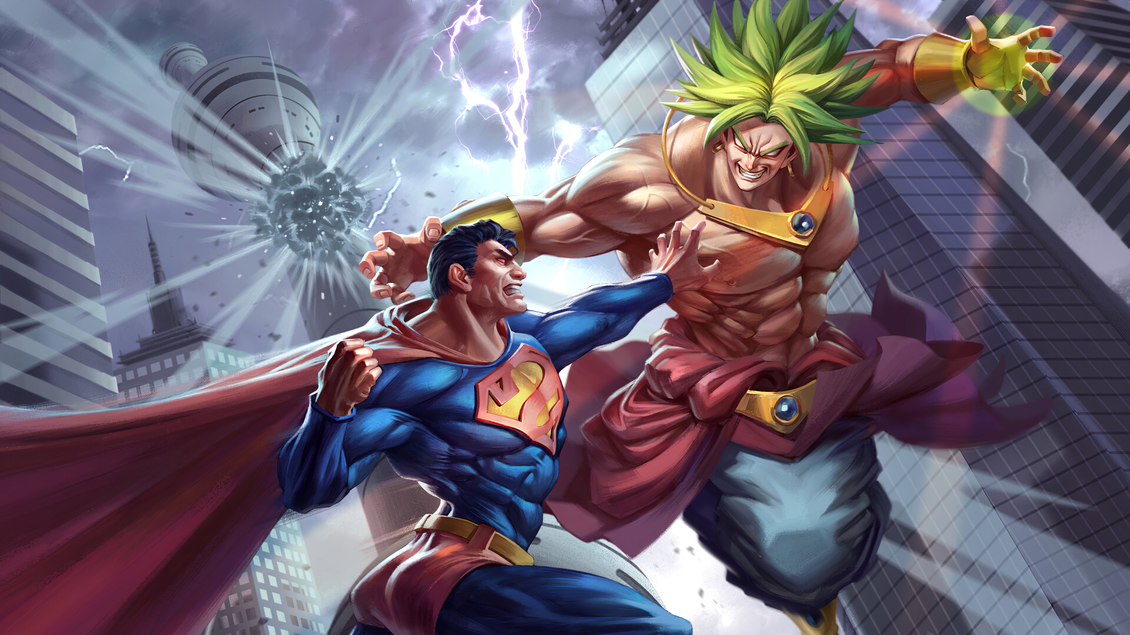 Wallpaper Superman vs Goku