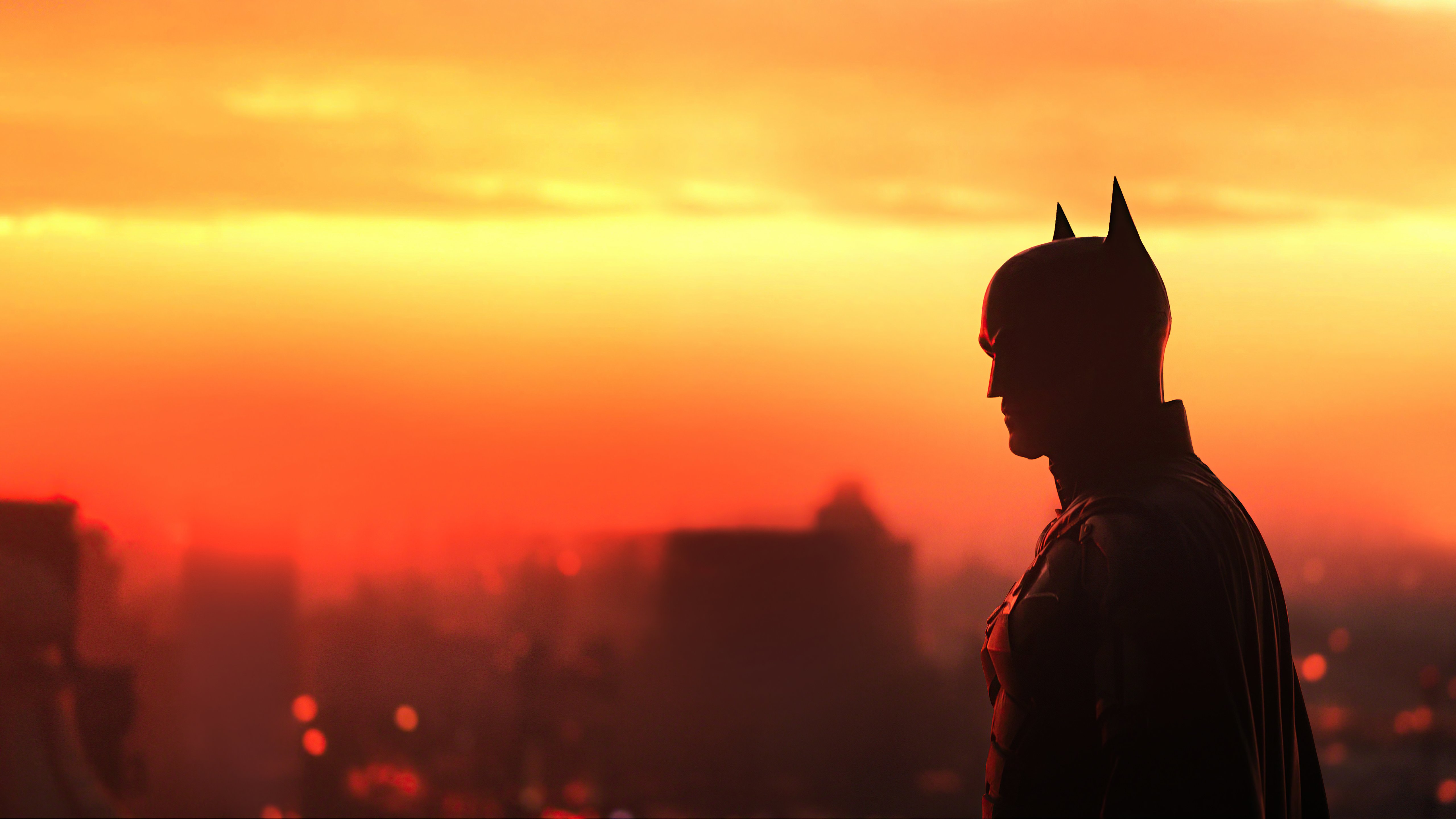 The Batman over Gotham city Wallpaper 5k Ultra HD ID:10026