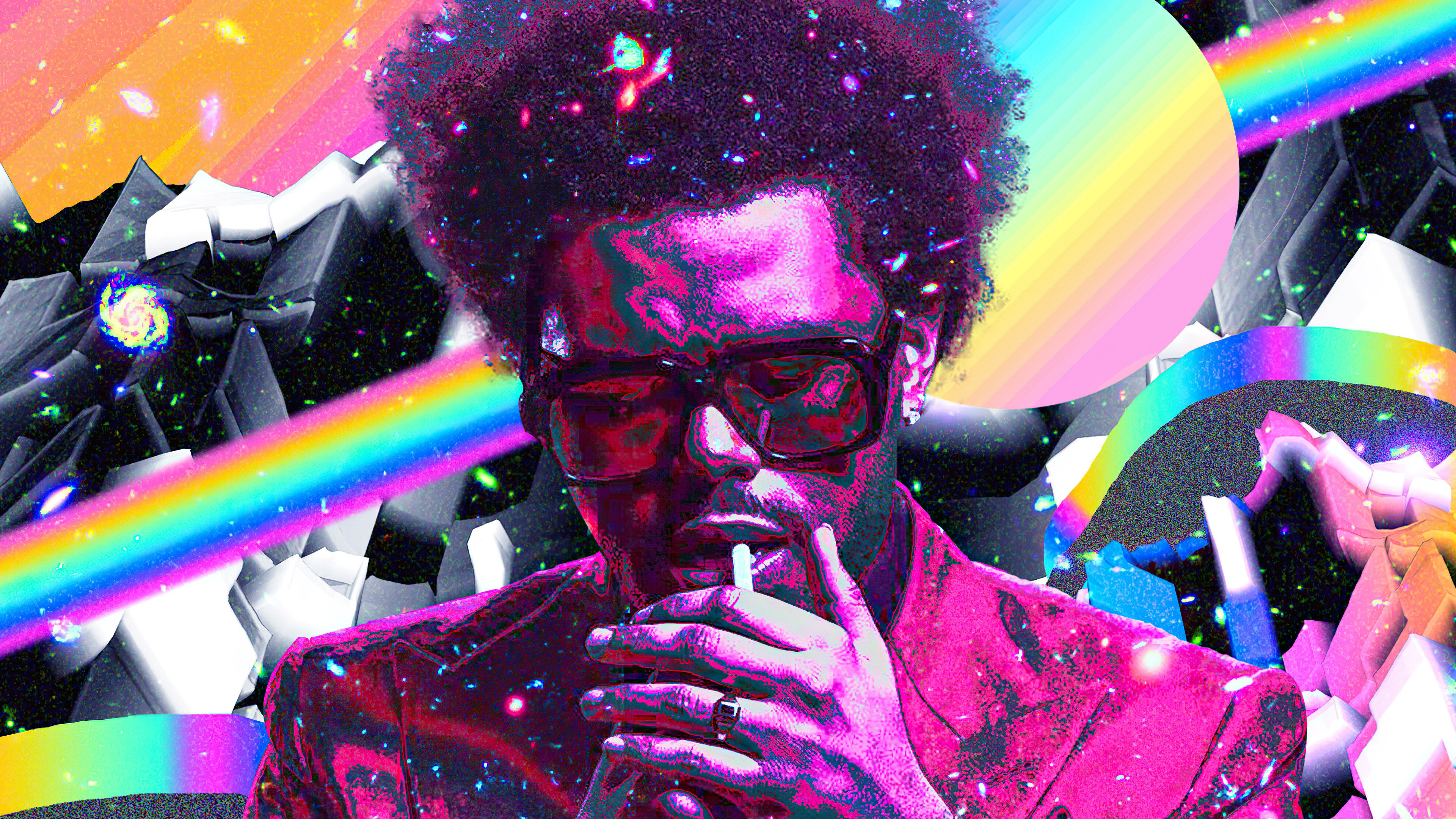 Wallpaper The Weeknd Colorful Art.
