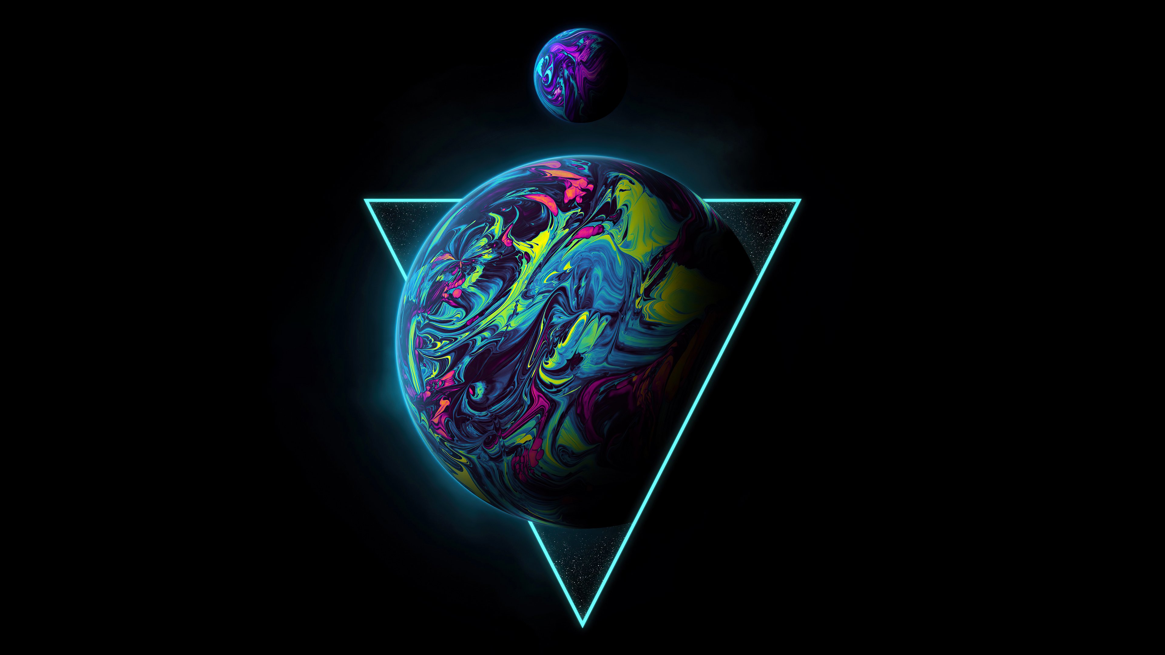 Wallpaper Triangle with planet