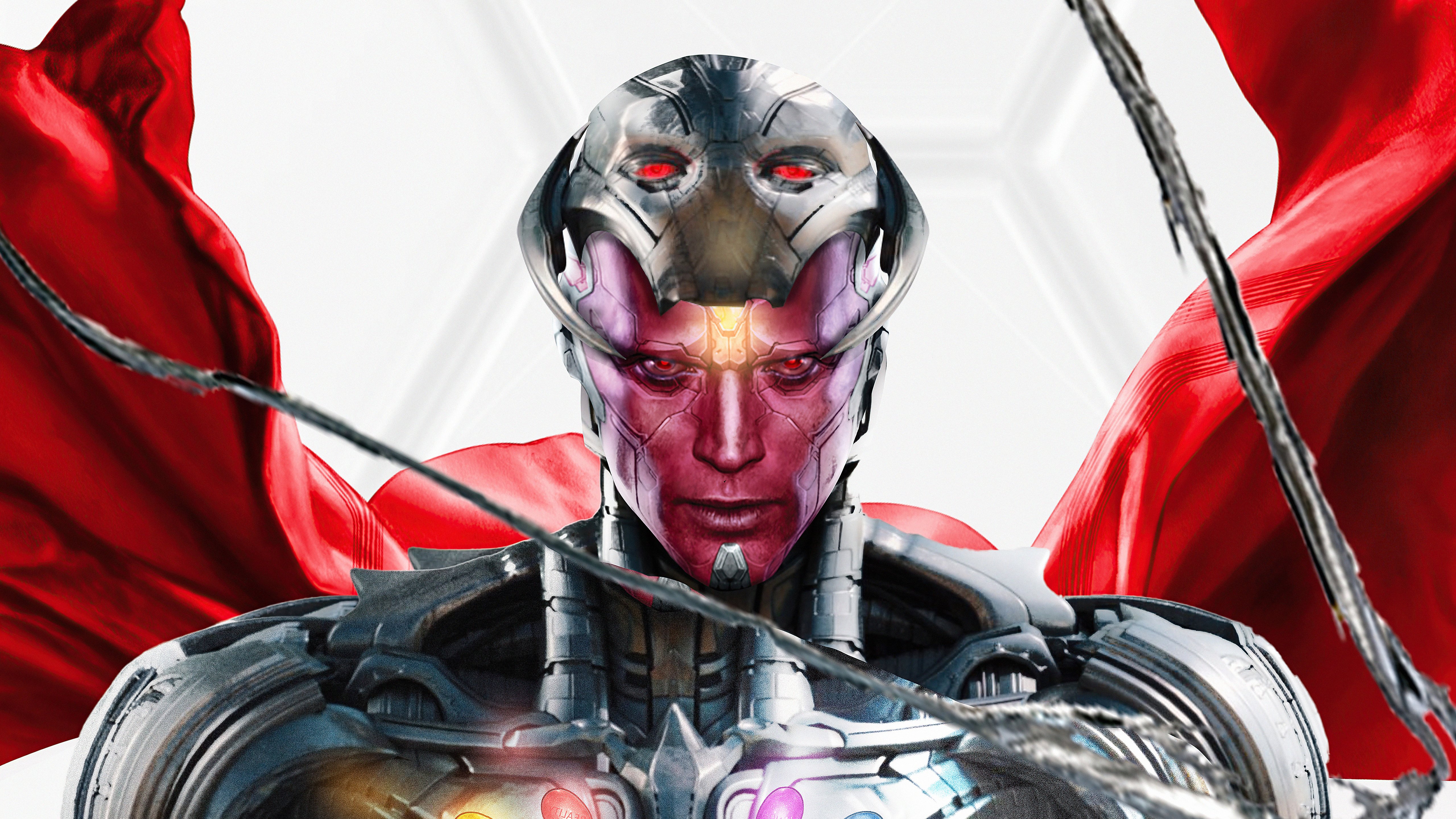 Wallpaper Ultron Vision mask off What if?