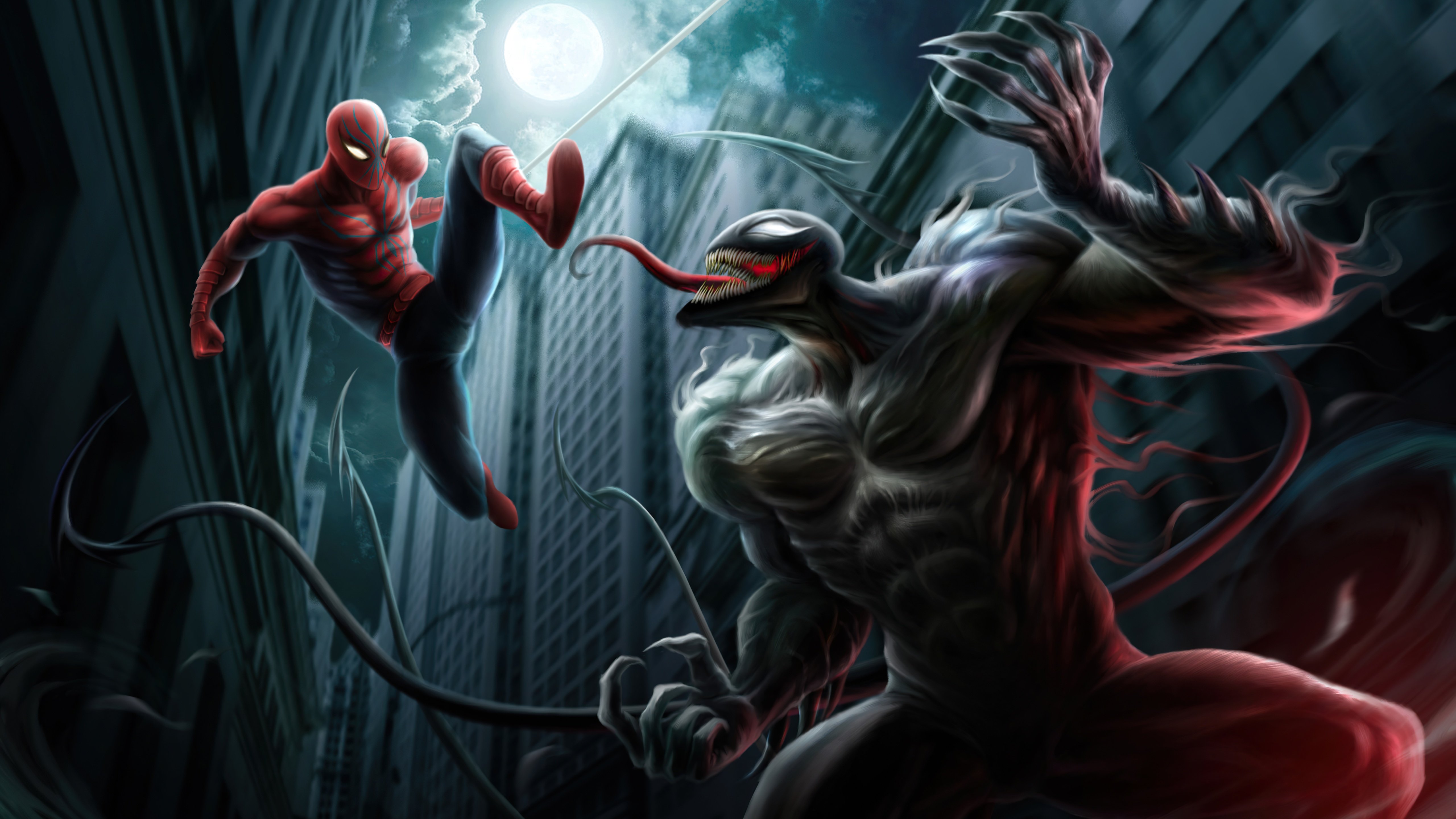Fondos de pantalla Venom contra El hombre araña