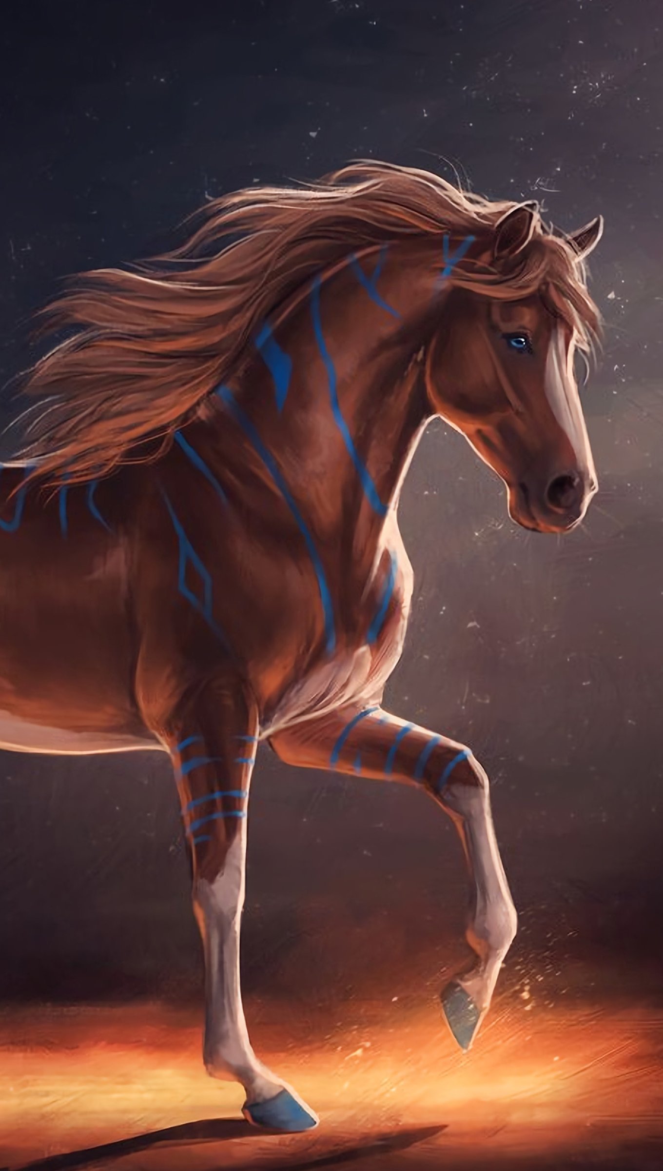 Wallpaper Horse Digital Art Vertical