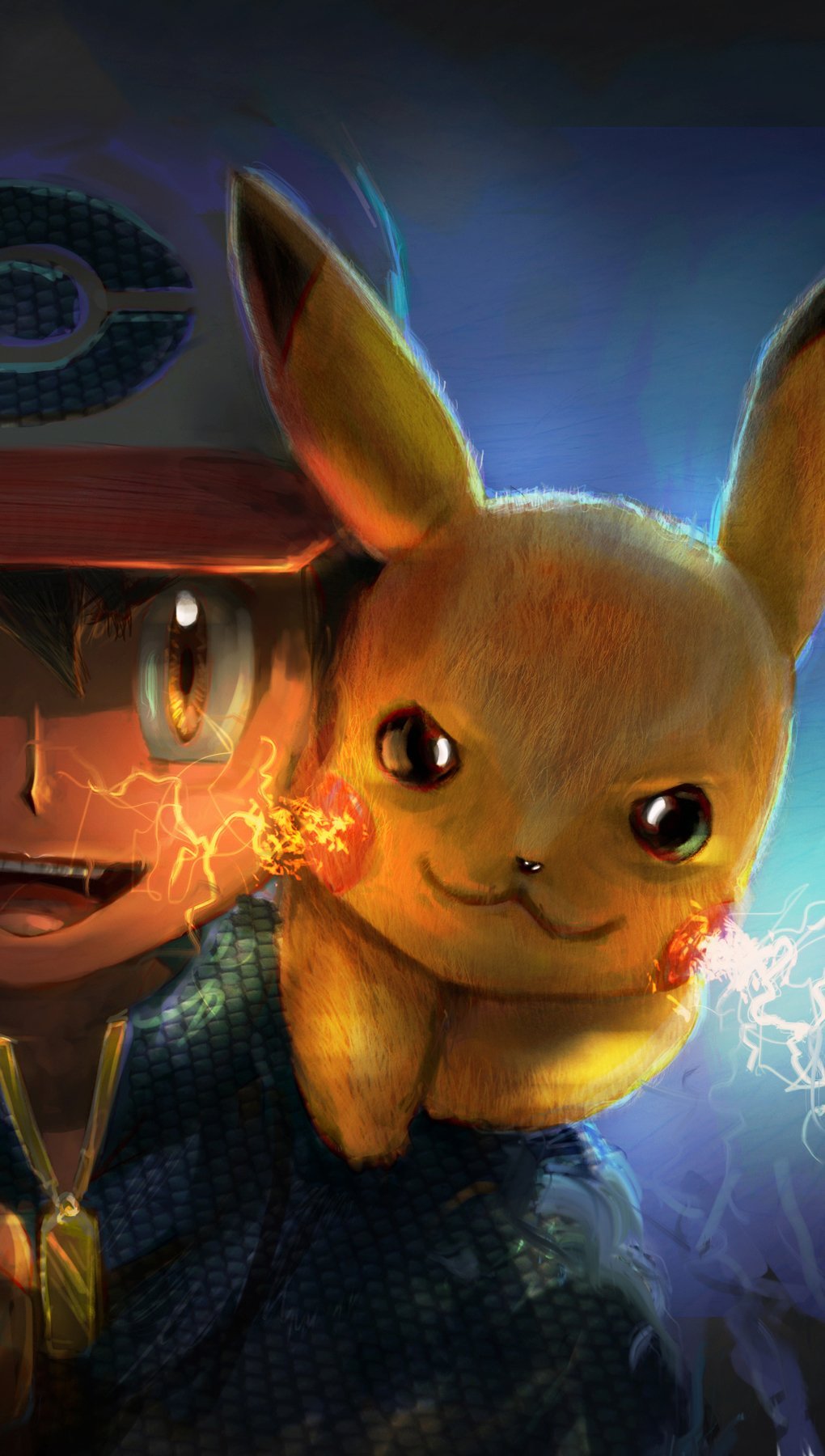 Fondos de pantalla Ash y Pikachu artwork Vertical
