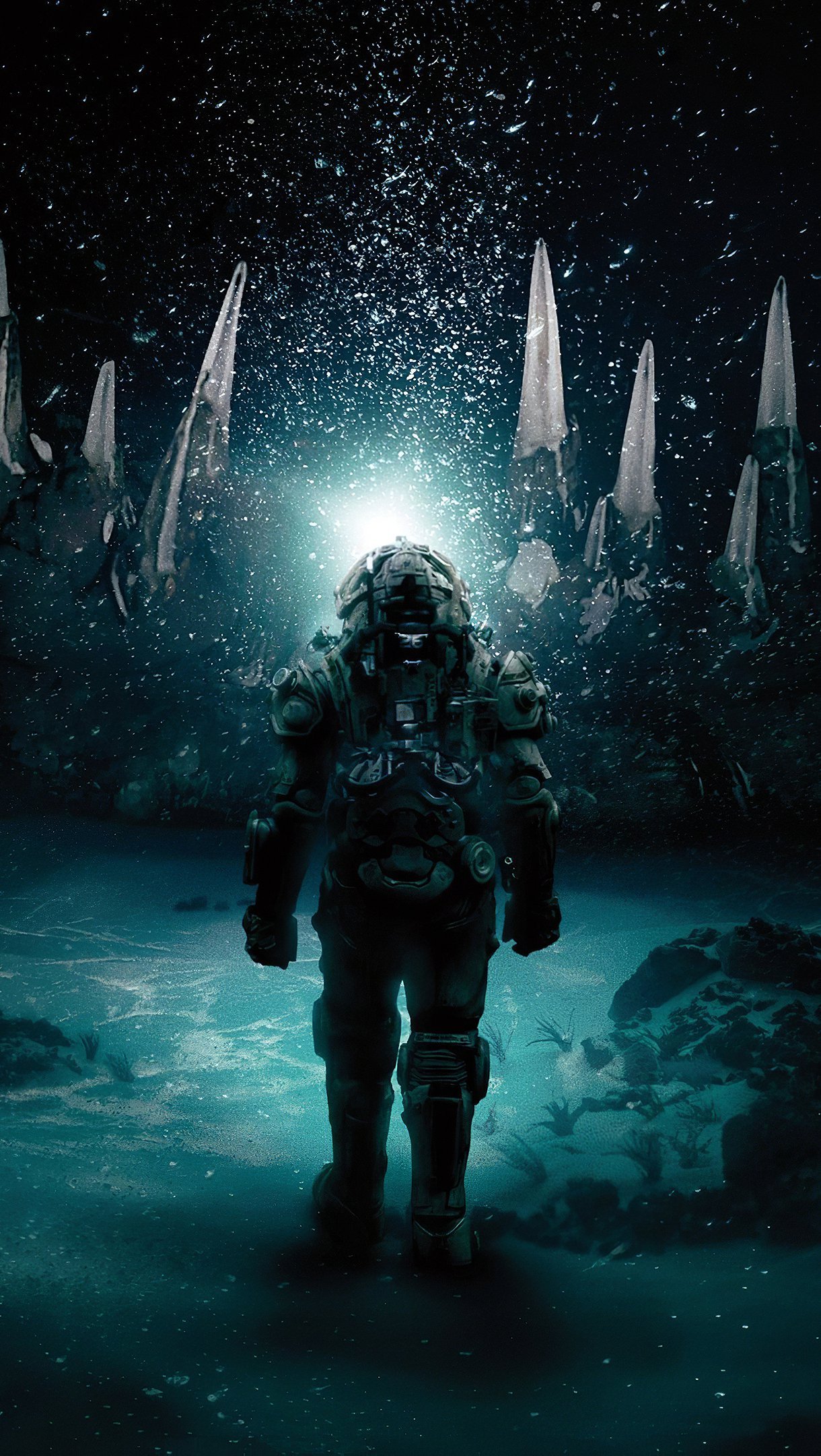Fondos de pantalla Astronauta bajo el agua Vertical