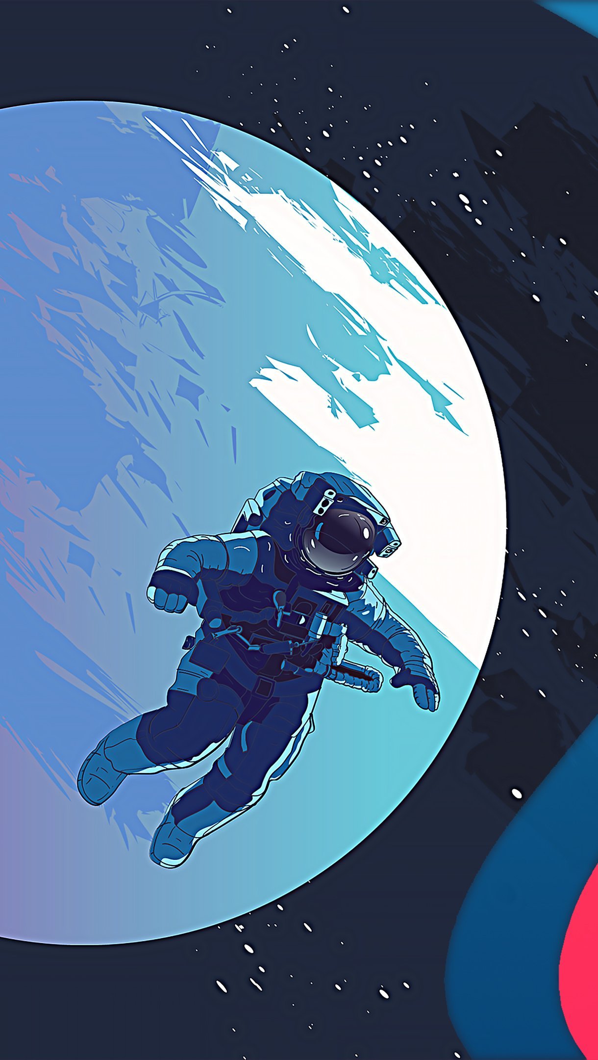Fondos de pantalla Astronauta en la luna Arte Digital Vertical