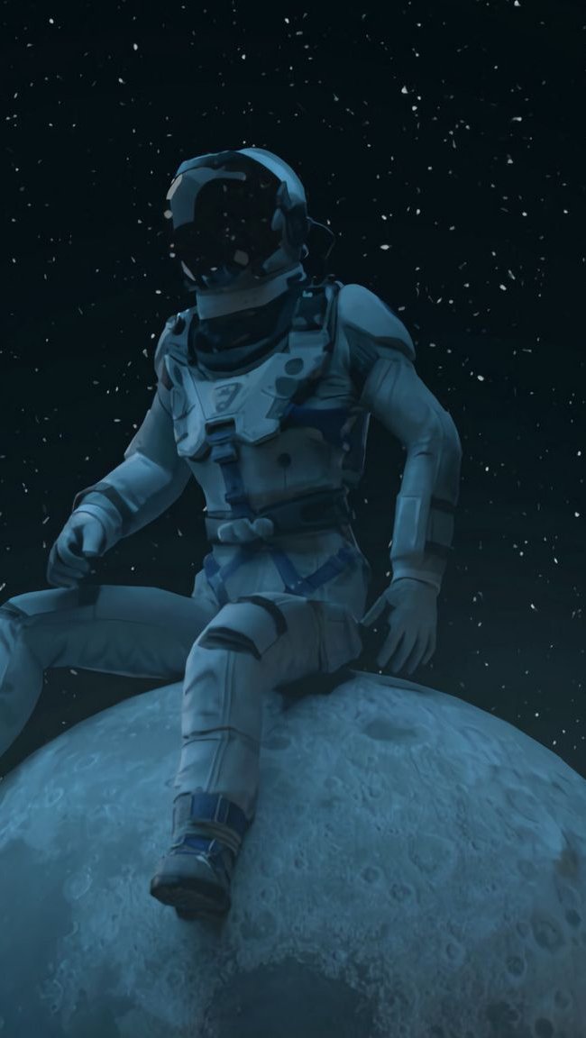 Wallpaper Astronaut on the moon Vertical