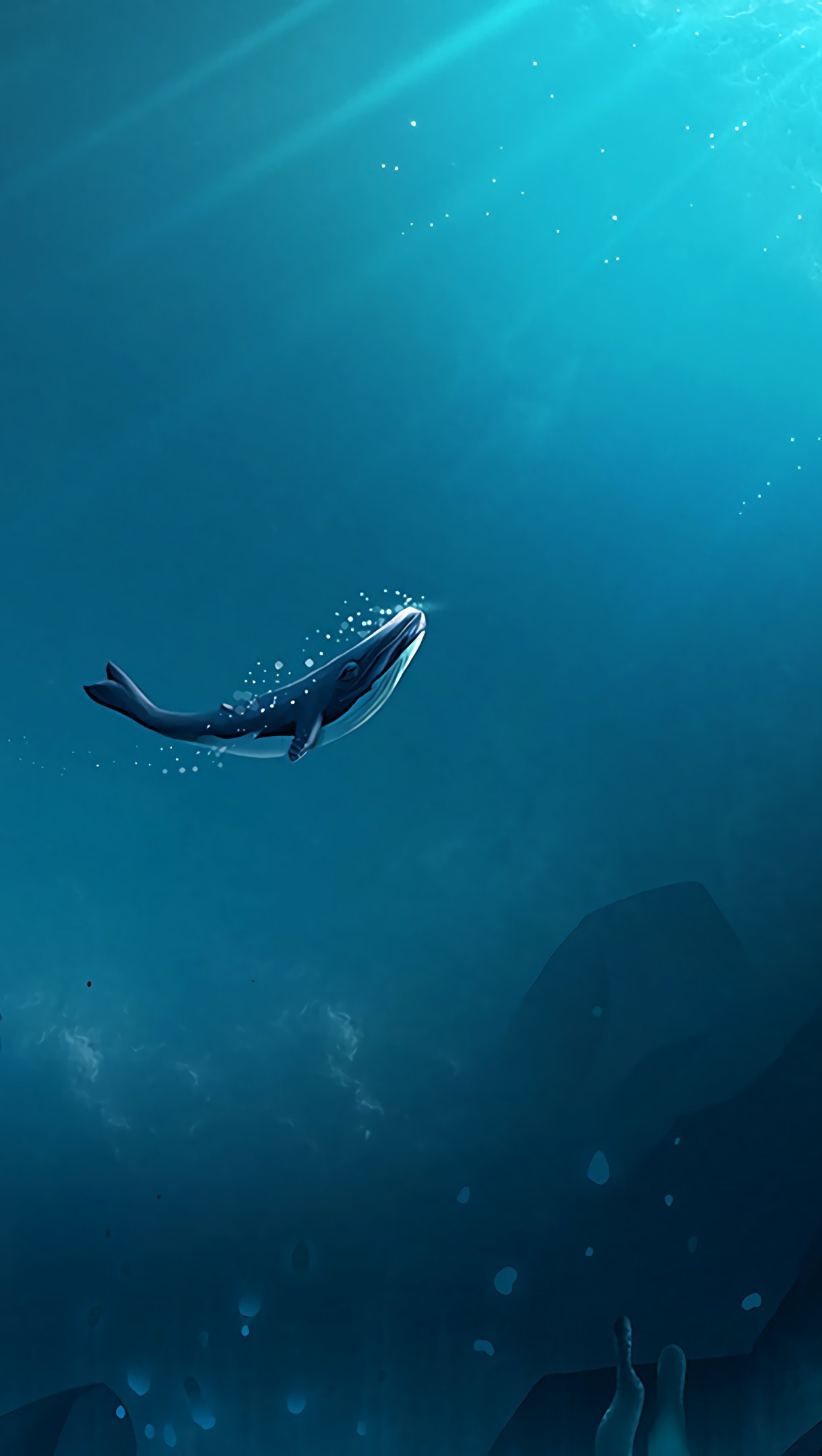 Wallpaper Whale in the ocean Vertical