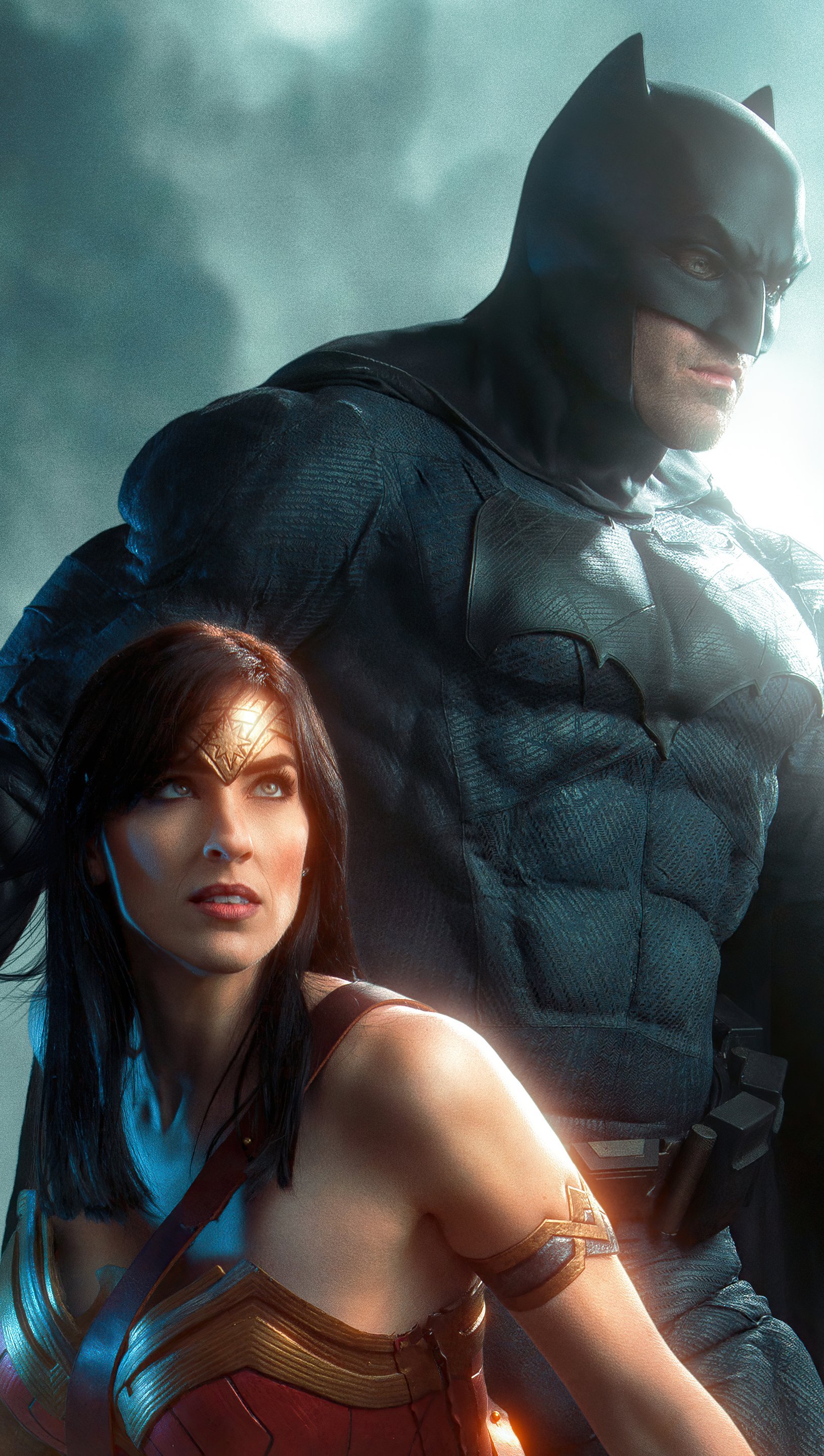 Fondos de pantalla Batman y La mujer maravilla Fanart Vertical