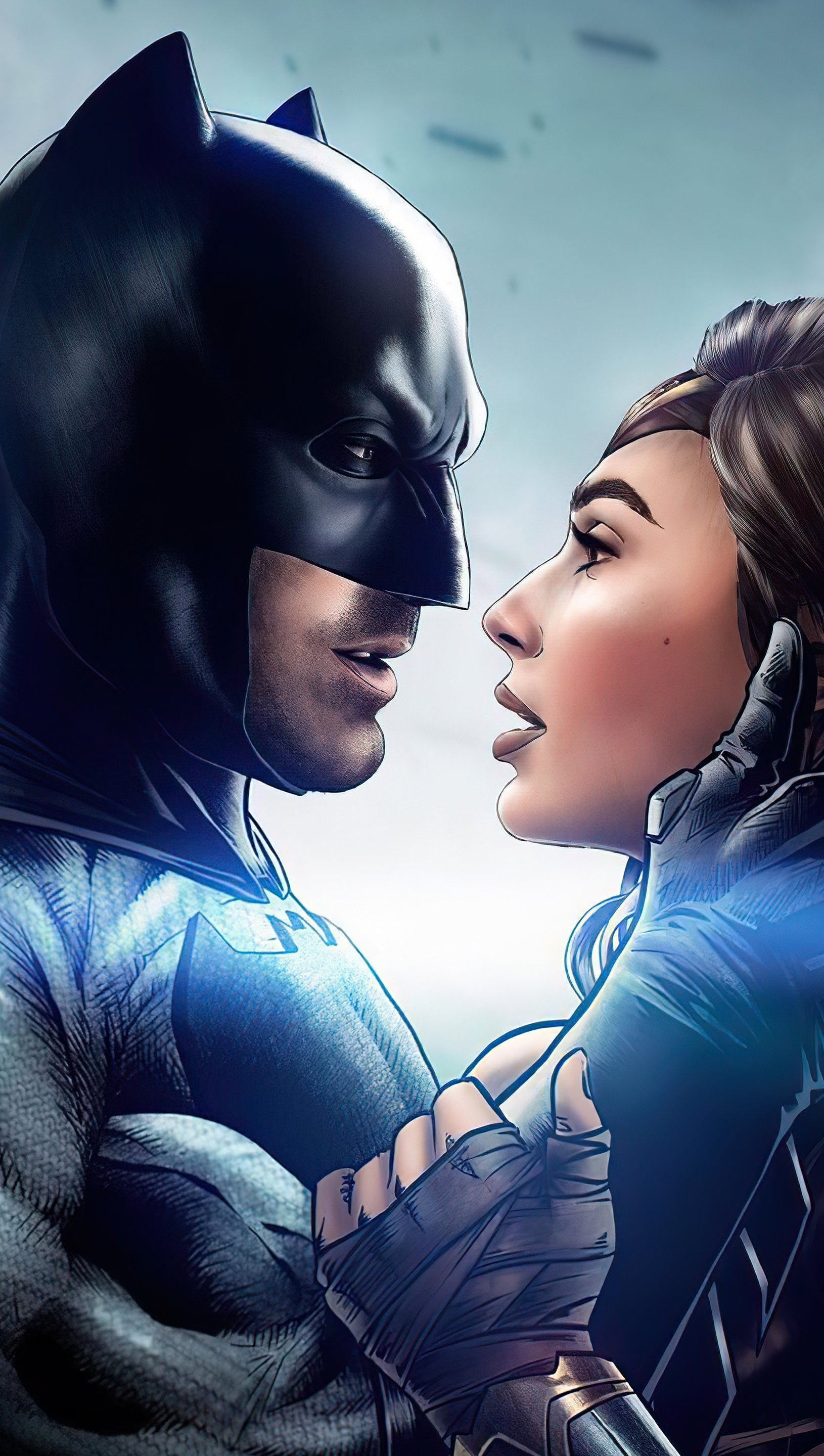 Fondos de pantalla Batman y Mujer Maravilla Vertical