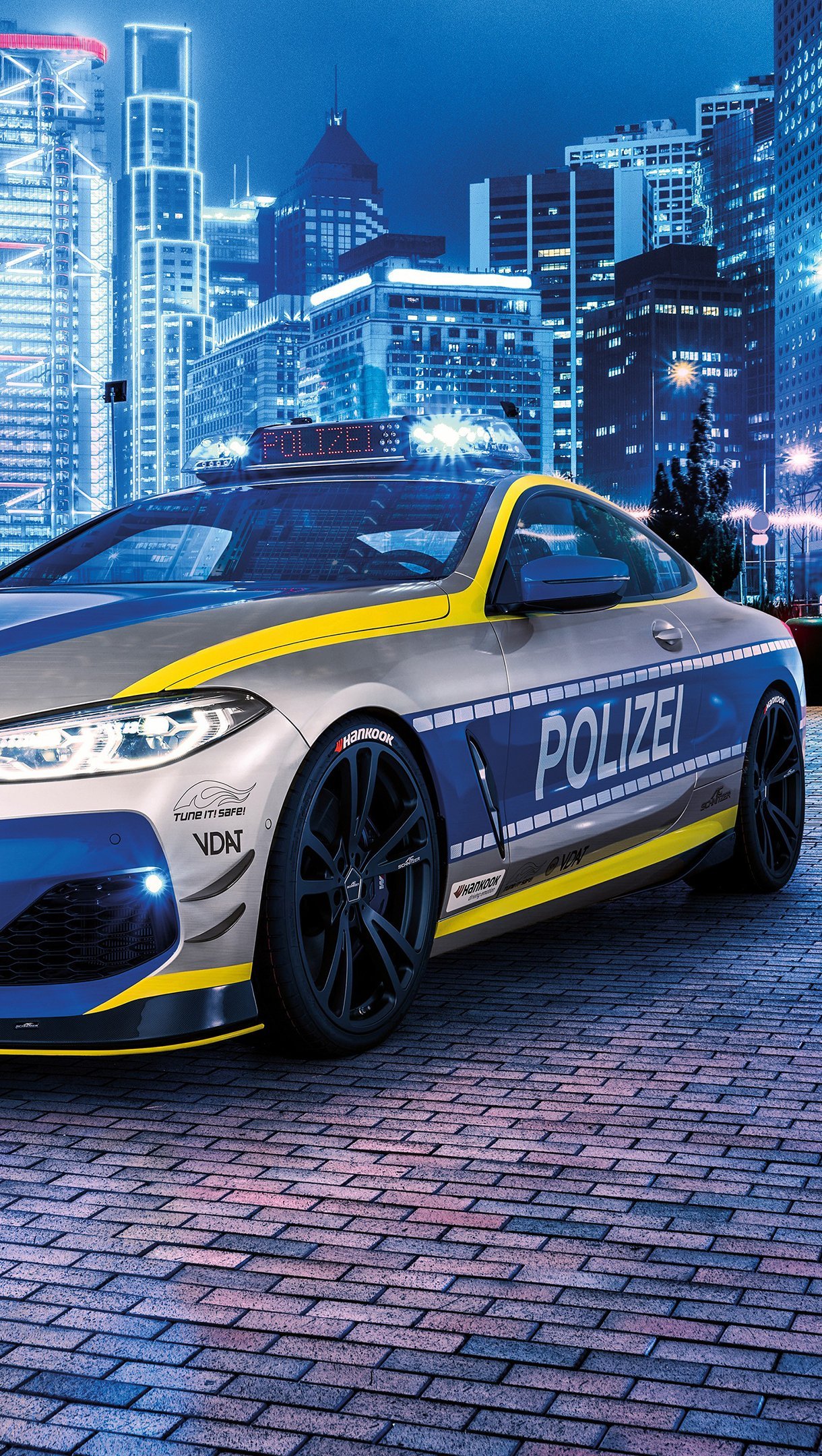 Wallpaper BMW polizei cop car Vertical