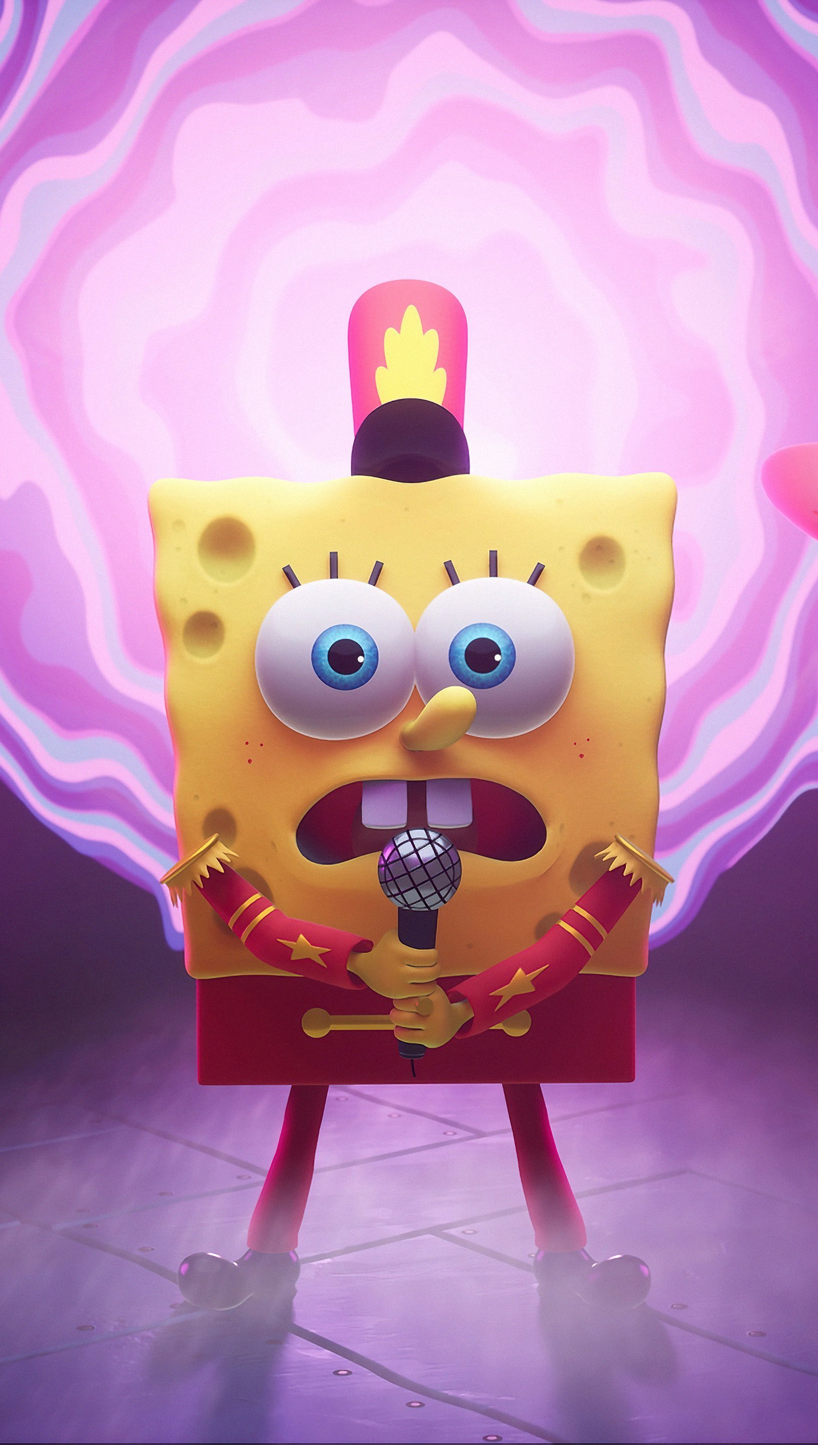 Wallpaper Spongebob Squarepants singing in The cosmic Shake Vertical