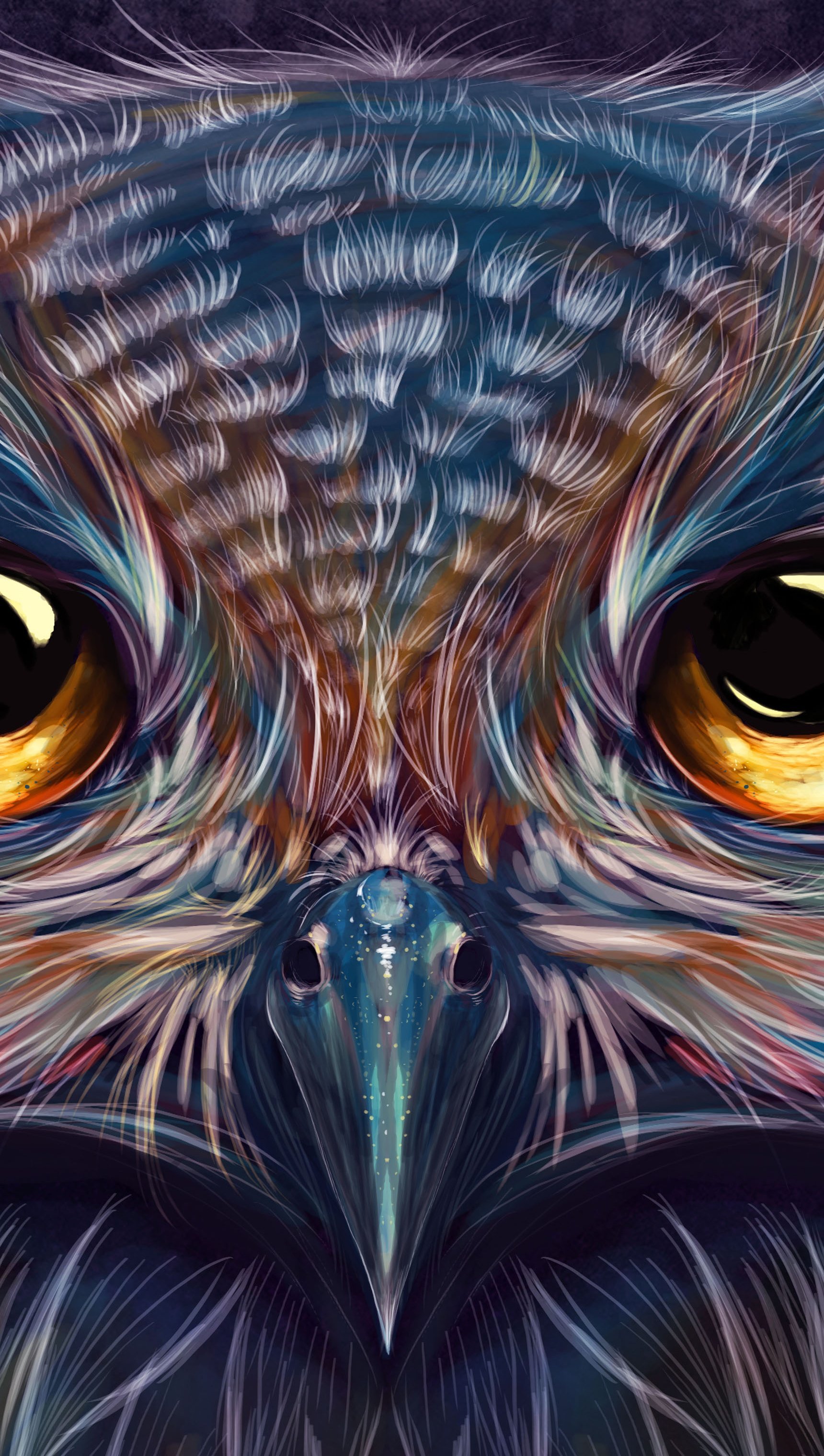 Wallpaper Owl of colors Vertical