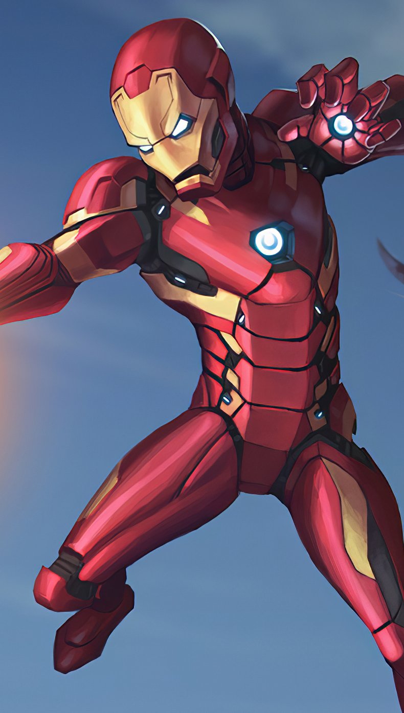 Wallpaper Captain America vs Iron Man Vertical