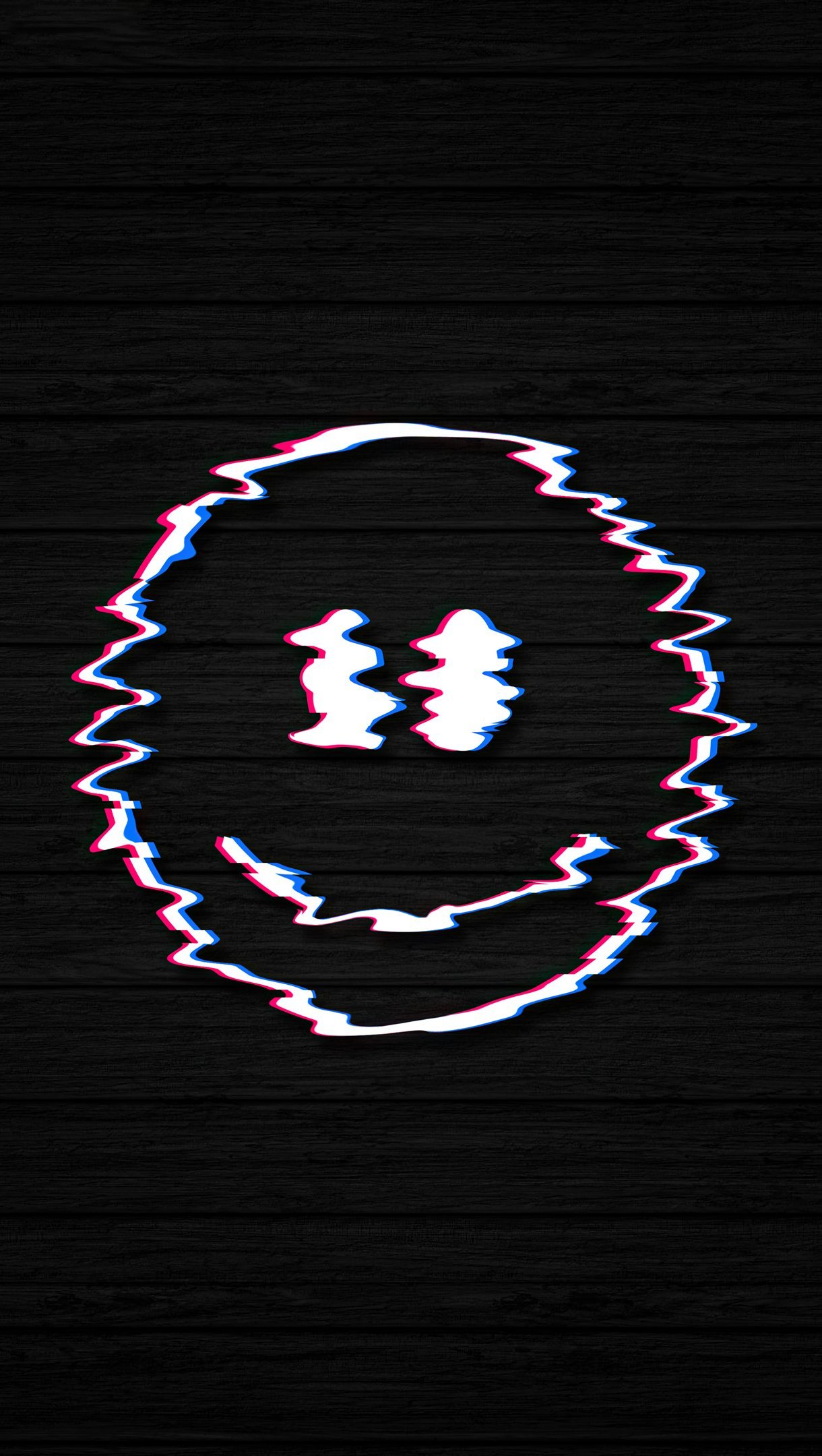 Wallpaper Smiley face with glitch Vertical
