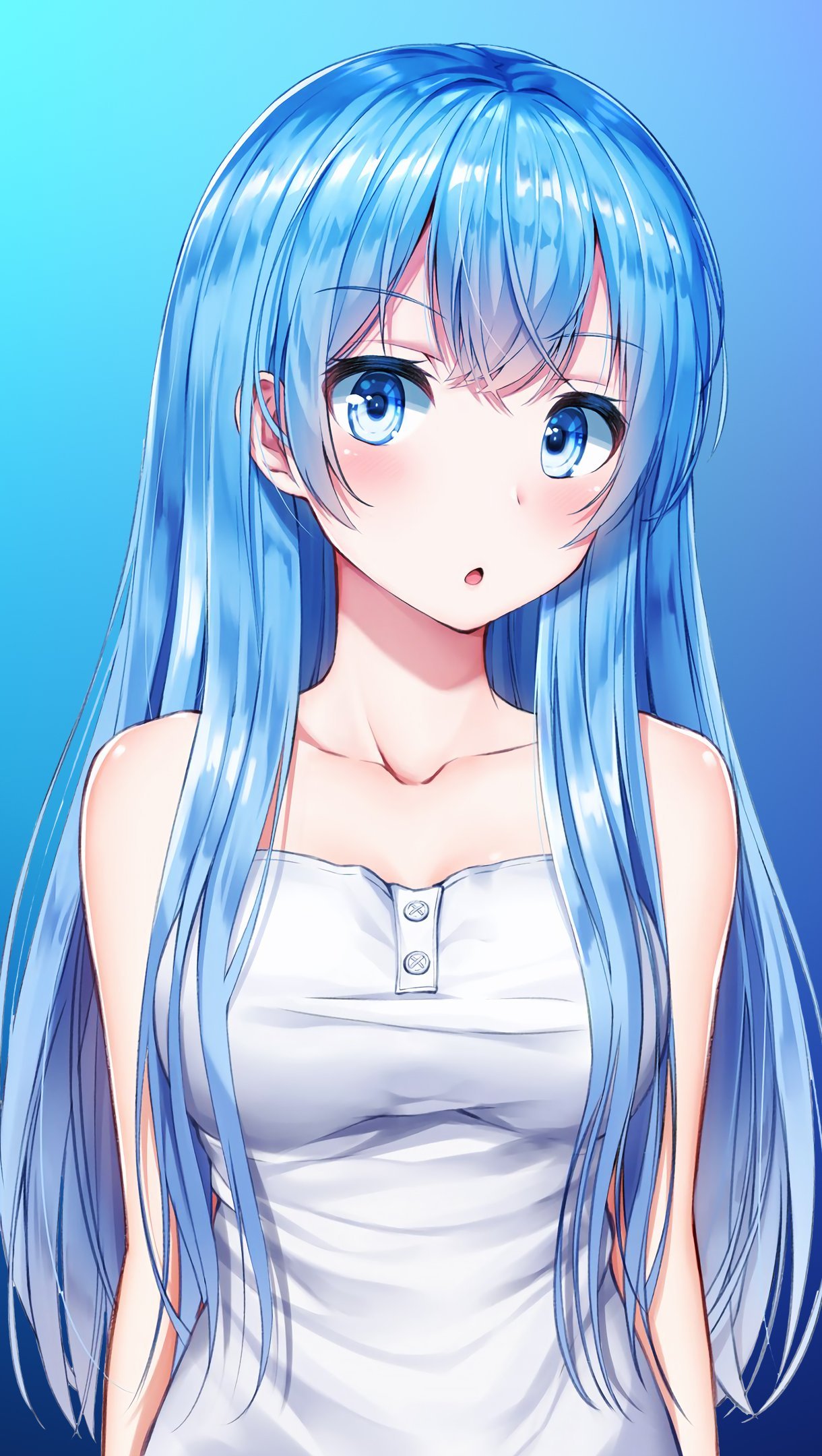 Fondos de pantalla Chica Anime azul Vertical