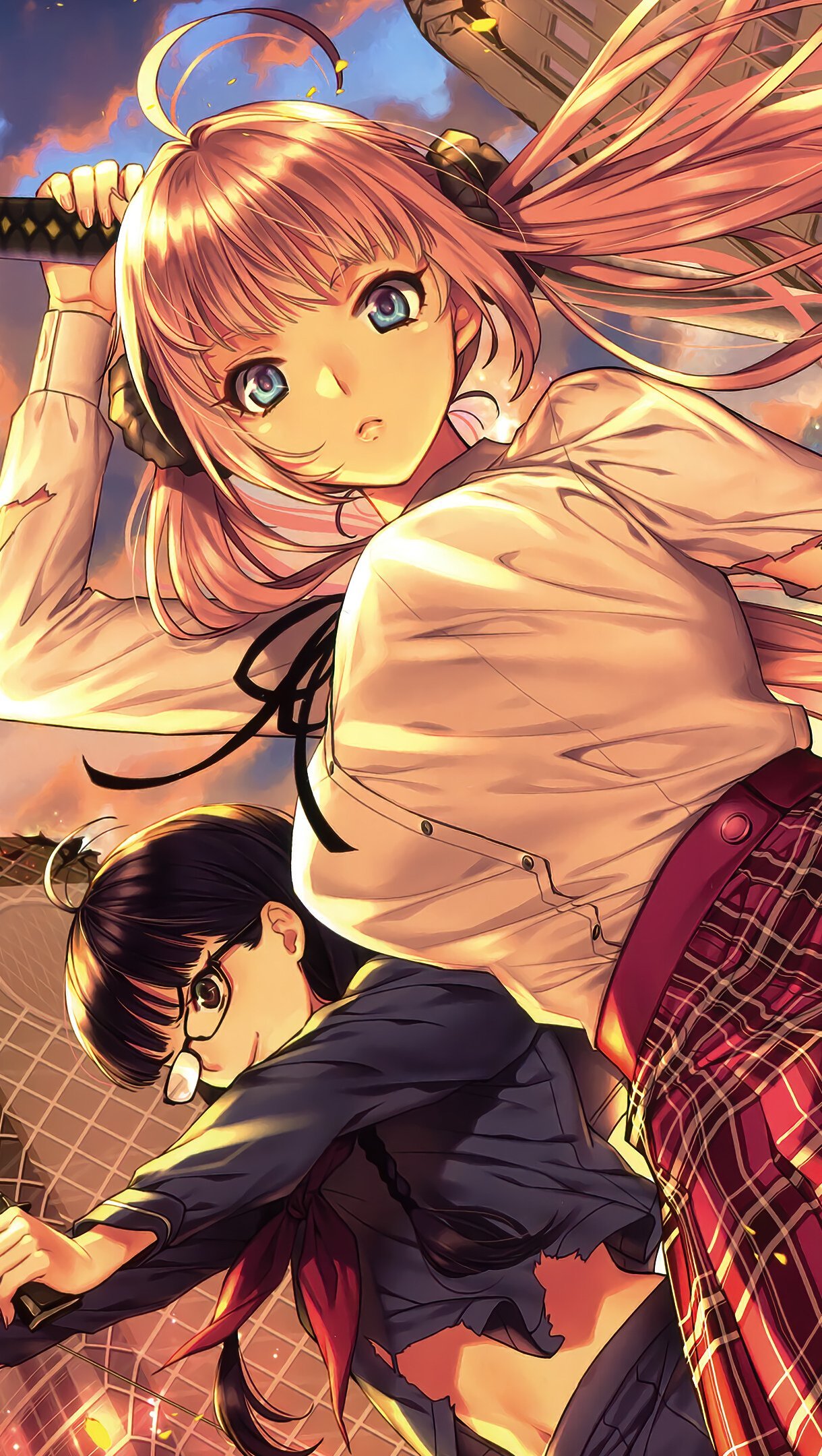 Wallpaper Anime Girl with katana Vertical