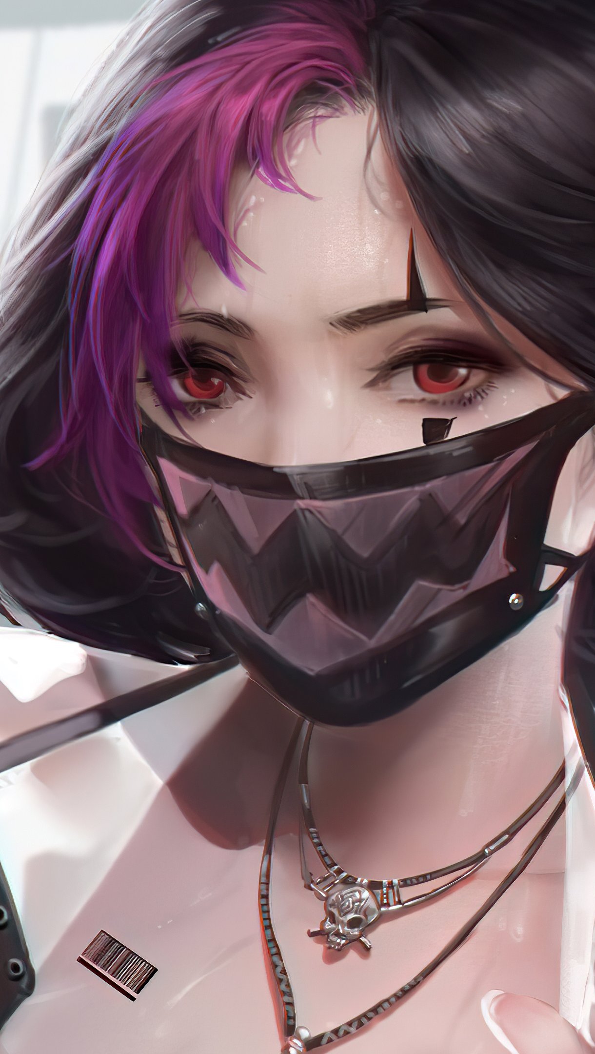 Wallpaper Anime Girl with mask Vertical