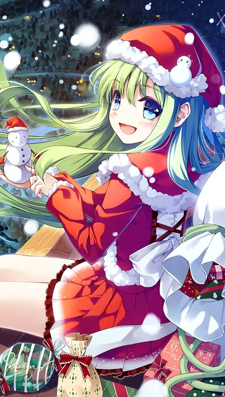 Fondos de pantalla Chica Anime Navidad Vertical