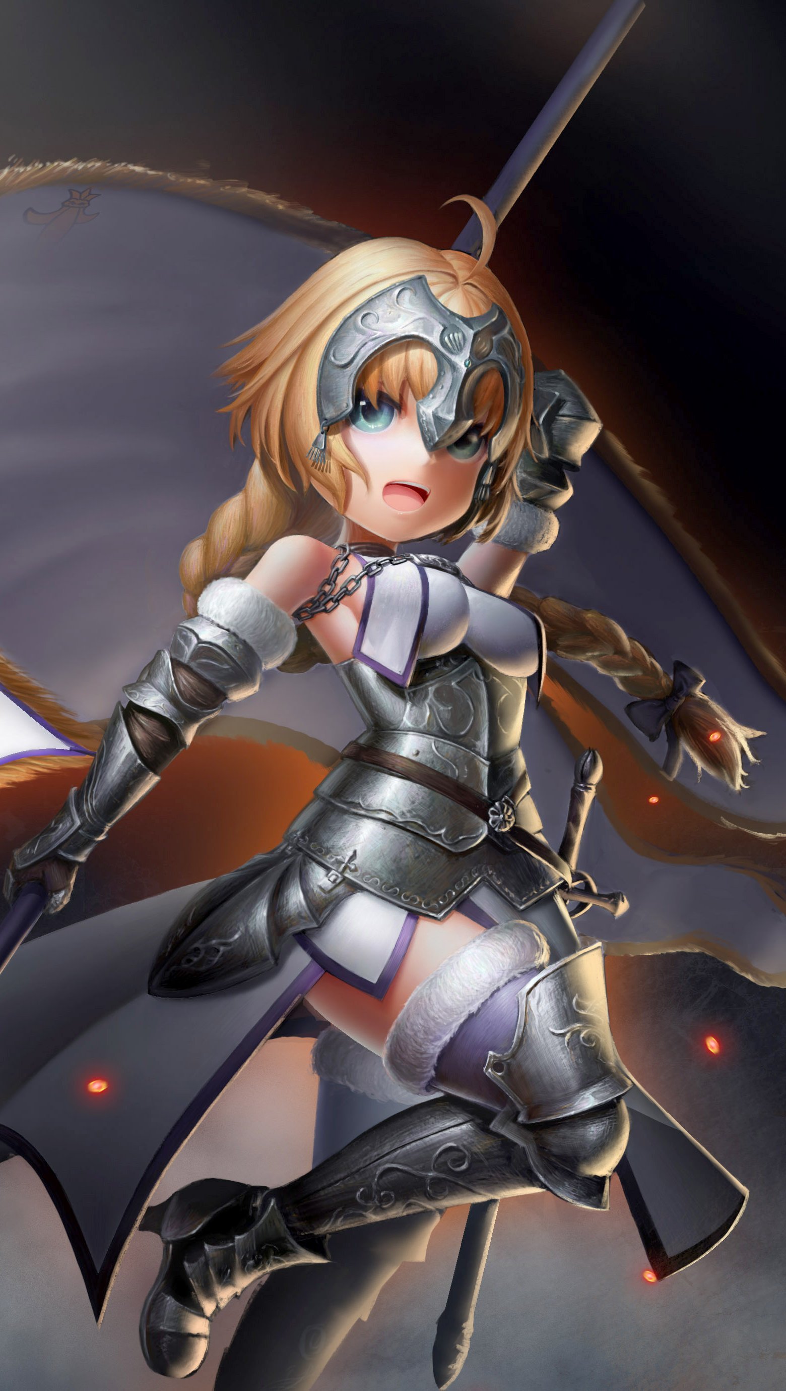 Anime Wallpaper Woman Warrior from Fate Grand Order Vertical