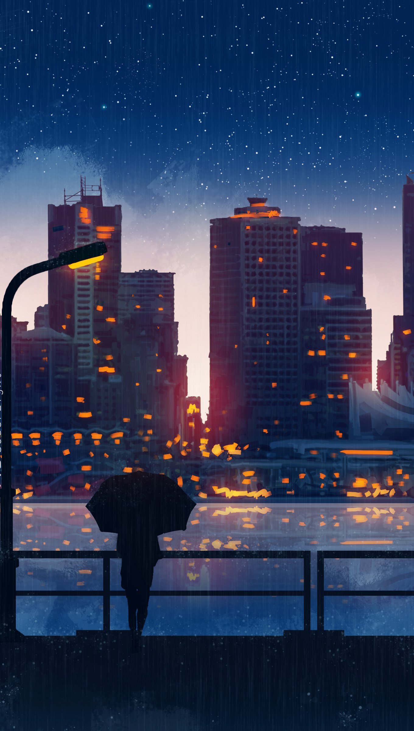 City at night anime style Wallpaper ID:5480