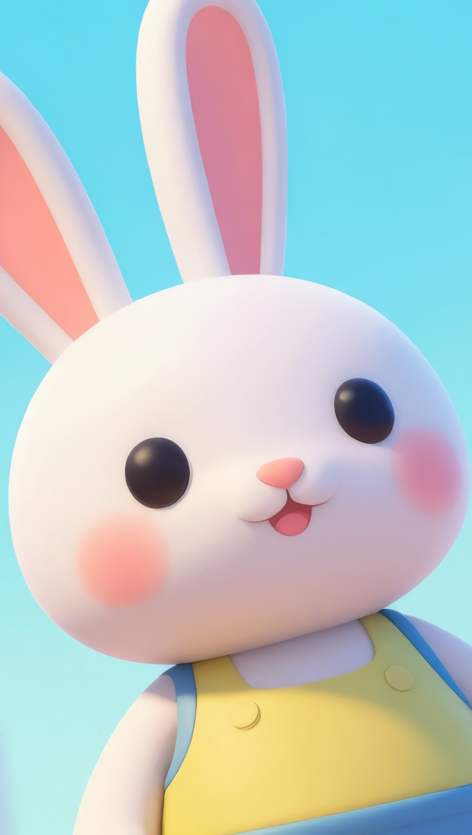 Aesthetic Minimalist 3D Easter Bunny in Pastel ColorsWallpaper Vertical