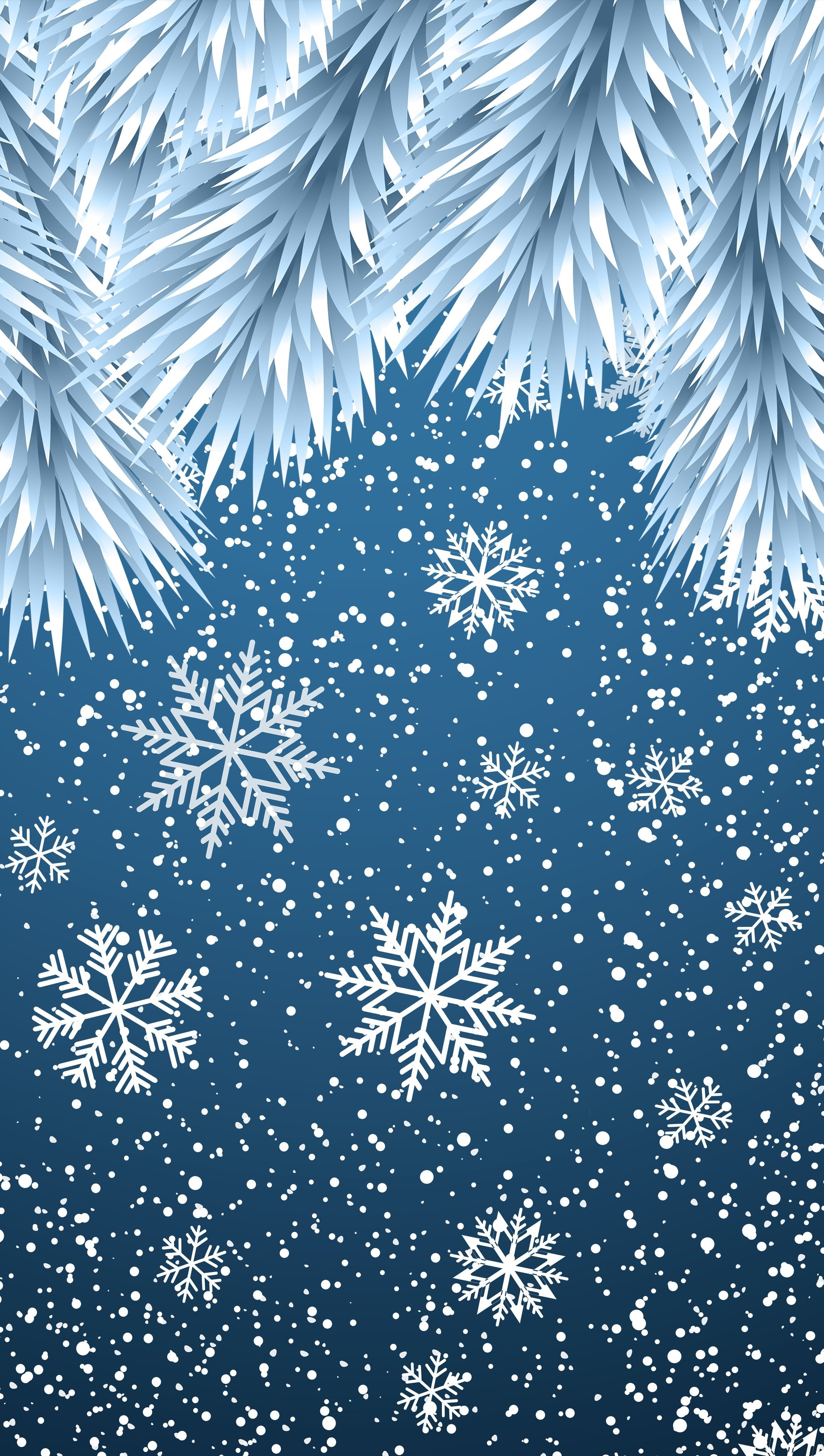 Wallpaper Christmas Snowflakes Vertical