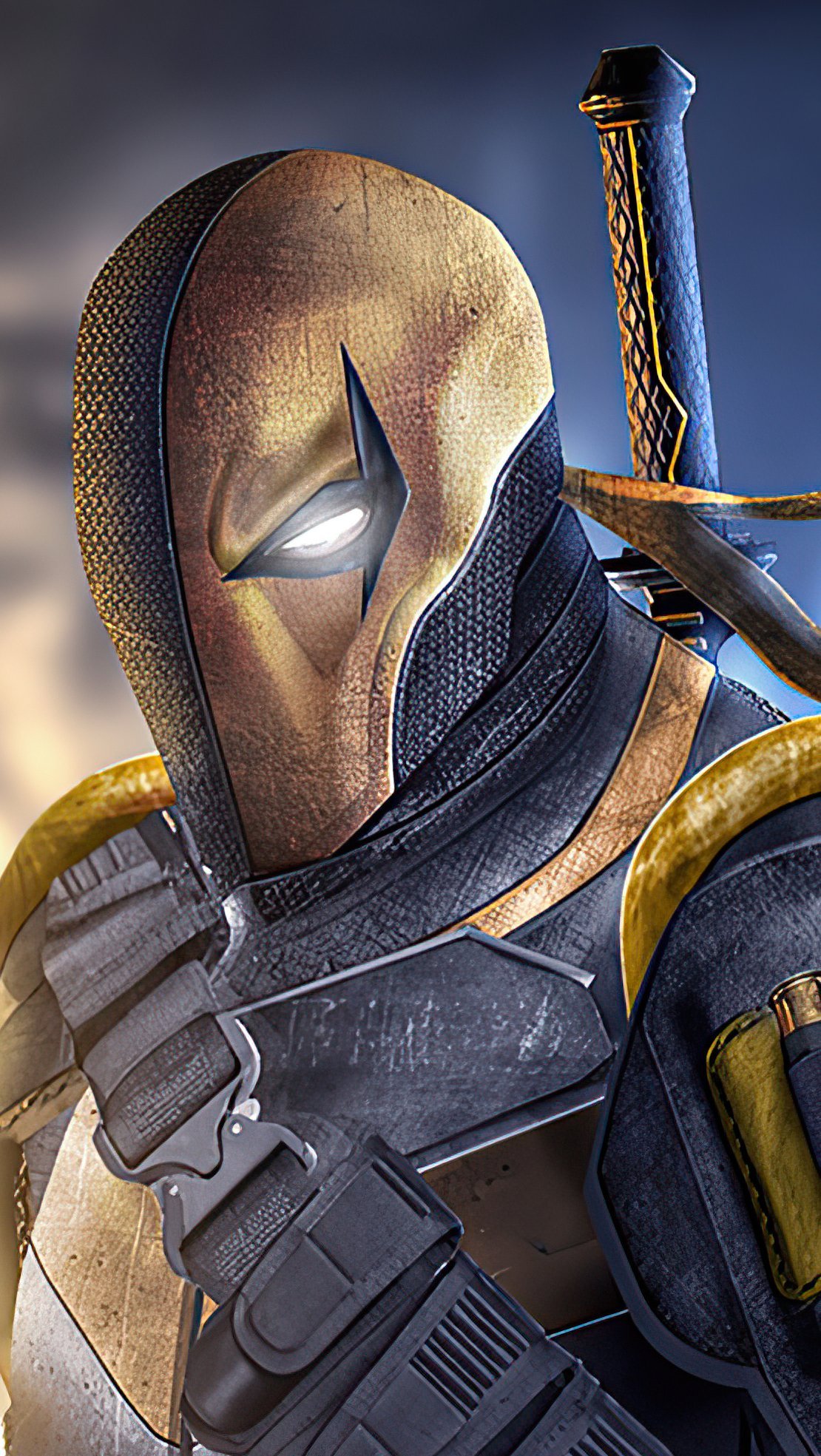Wallpaper Deathstroke with weapons Vertical
