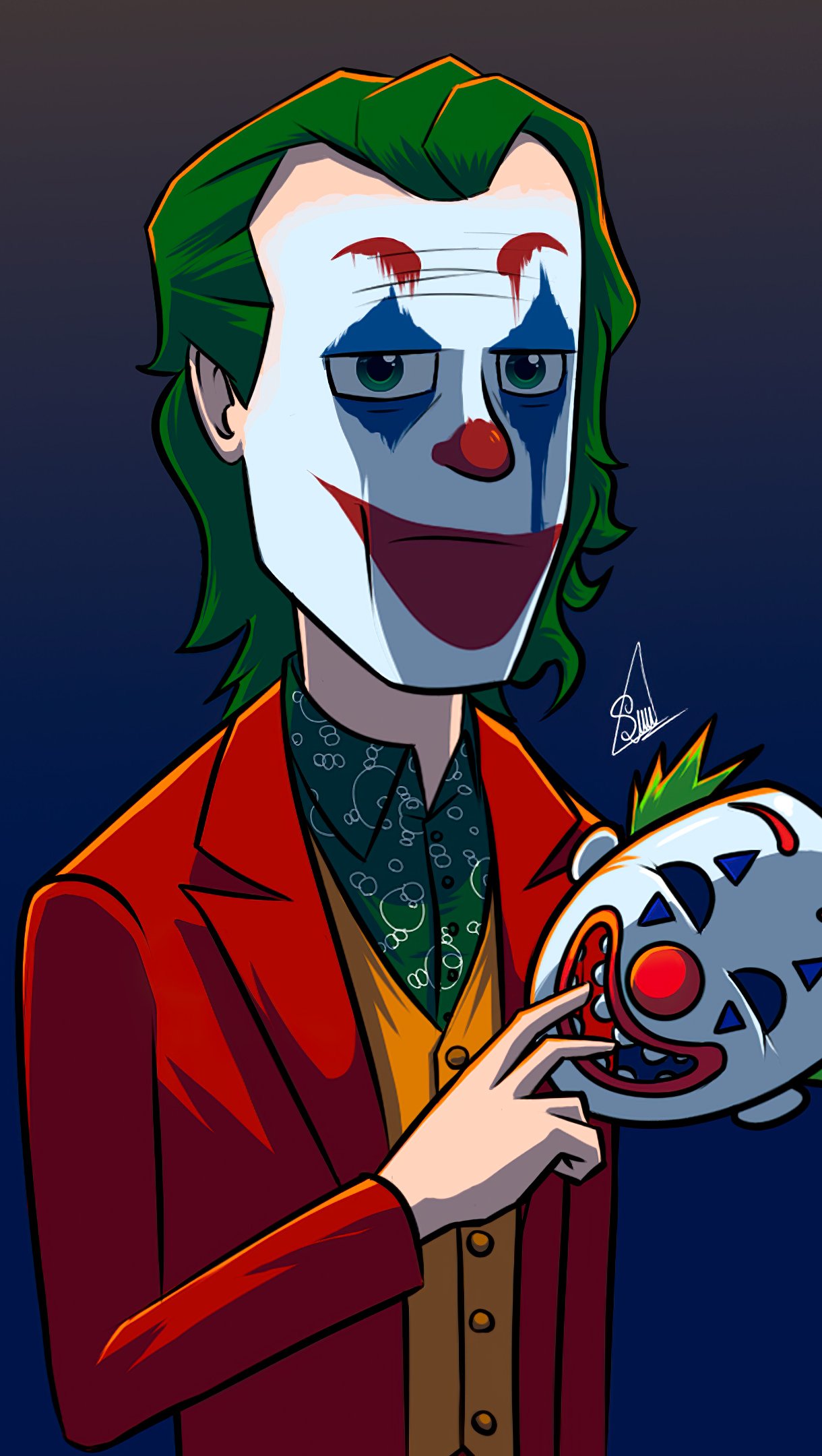 Wallpaper The Joker with clown mask Vertical