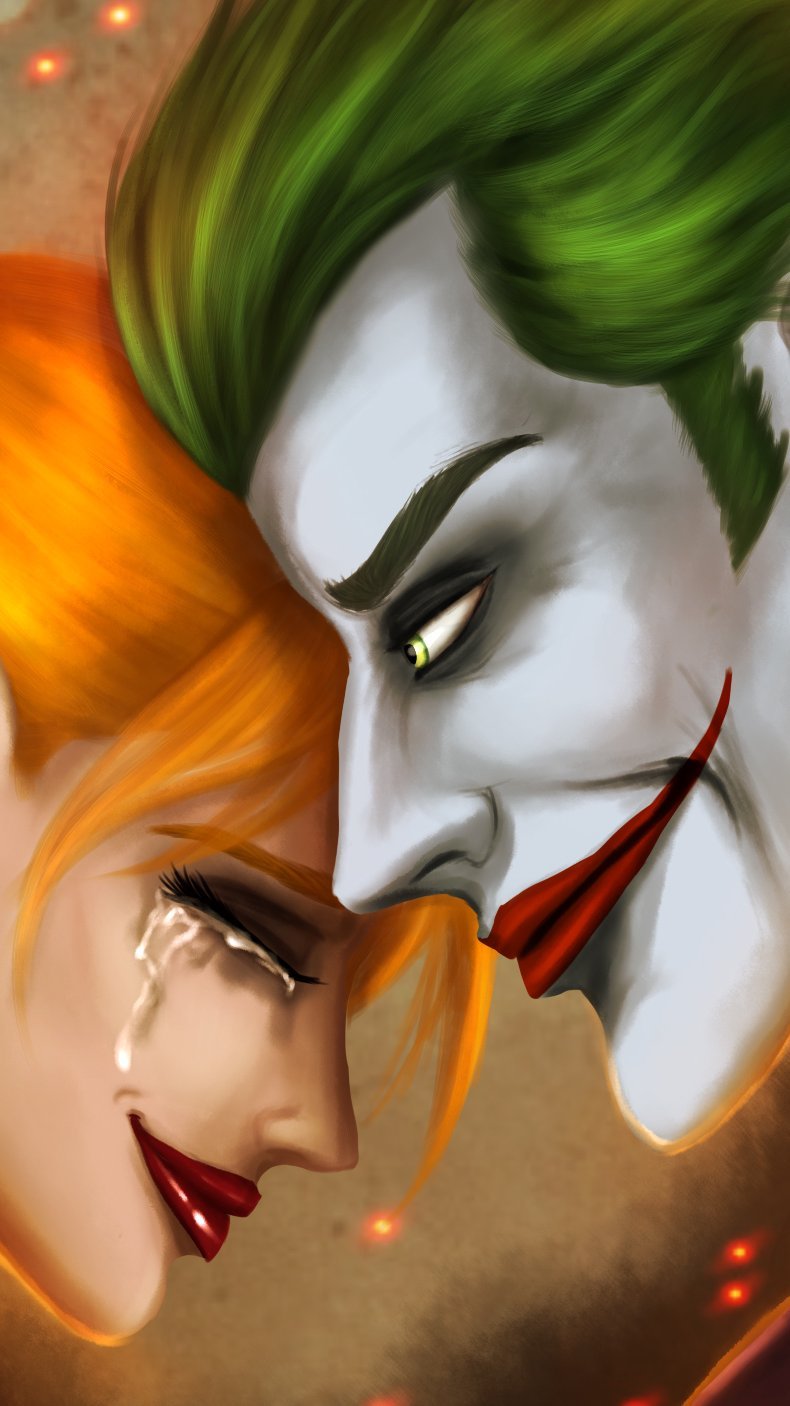 Wallpaper Joker and Harley Quinn Fanart Vertical
