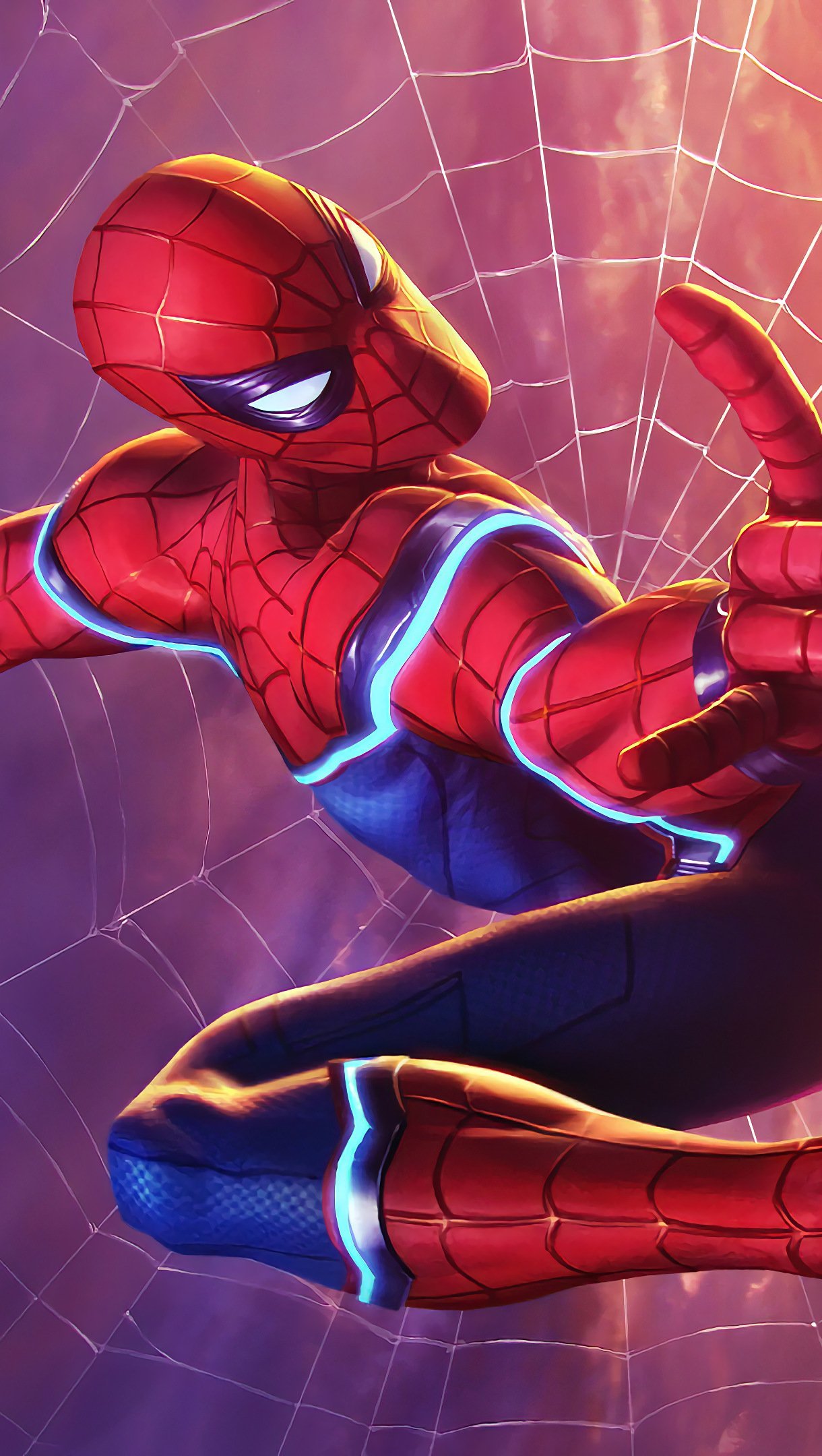 Wallpaper Spiderman shooting web Vertical